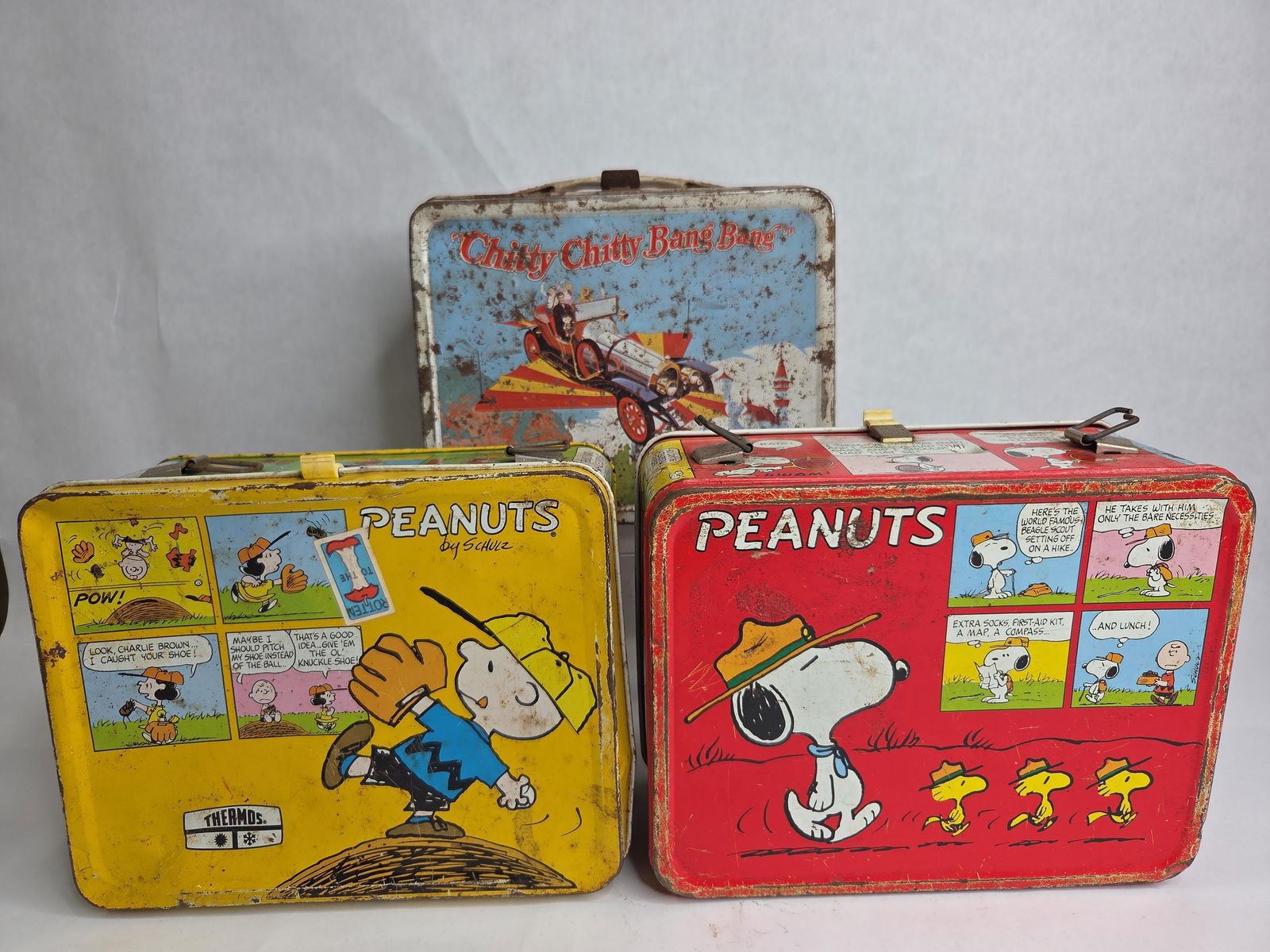 King Seeley Thermos Co. Tin Lunchbox Lot Inc. Peanuts and Chitty Chitty Bang Bang (1 of 20)