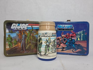 King Seeley Thermos Co. Tin Lunchbox Lot of 2 Inc. Masters of the Universe & GI Joe