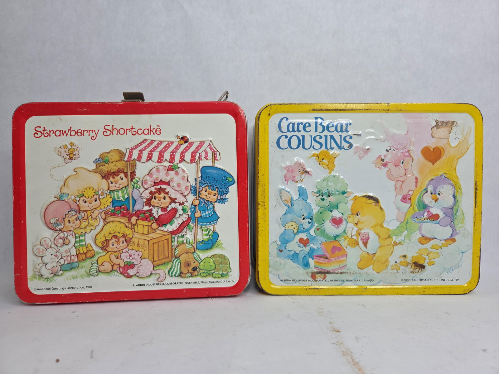 Aladdin Industries Tin Lunch Box Lot of 2 Inc. Strawberry Shortcake and Care Bear Cousins (1 of 13)