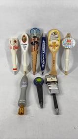 Lot of 9 Various Beer Taps Inc. Bud Light, Summer Shandy, Mt. Carmel and More
