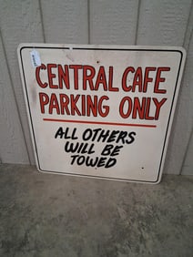 SSS Hand Painted Central Cafe Parking Sign