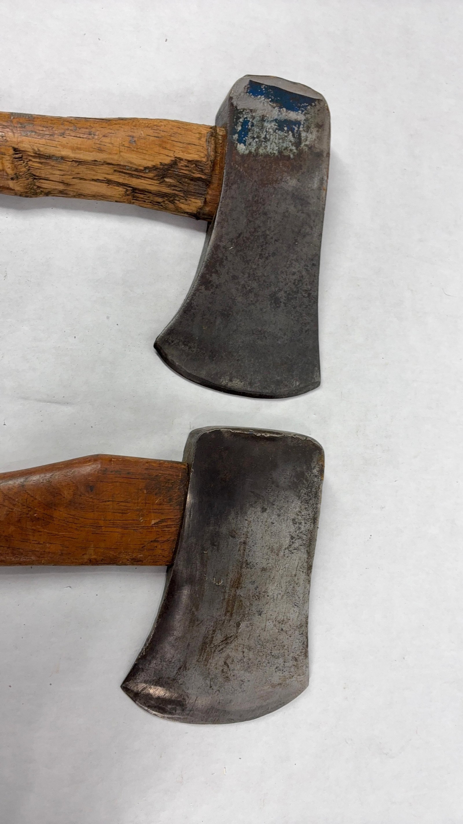 Collins and No. 1 Plumb Single Bit Axe Lot of 2: Showing minor areas of condition issues due to age and usage overall good condition with blades measuring 4.75 and 5in.