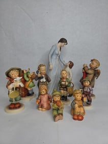 Goebel Porcelain Figural Lot Inc. 10 Various Early Hummel and More Figurines Some Signed