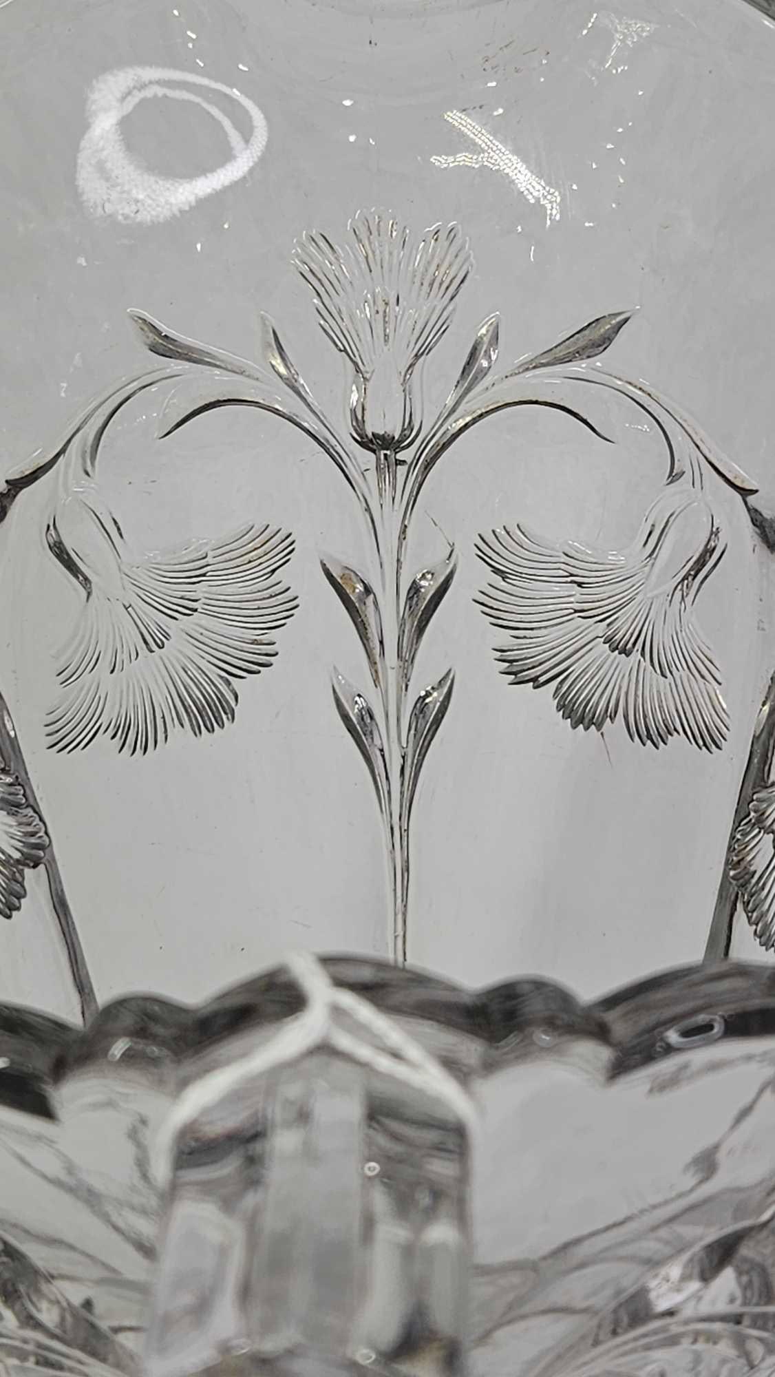 Solid Crystal Floral Engraved Water Pitcher - 6