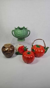 Great Kitchen Ware Lot and Vases Inc. Teapot, Napkin Holder and Vases