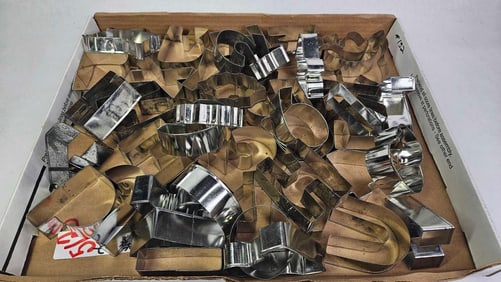 Lot of Tin Alphabet and Numerical Cookie Cutters