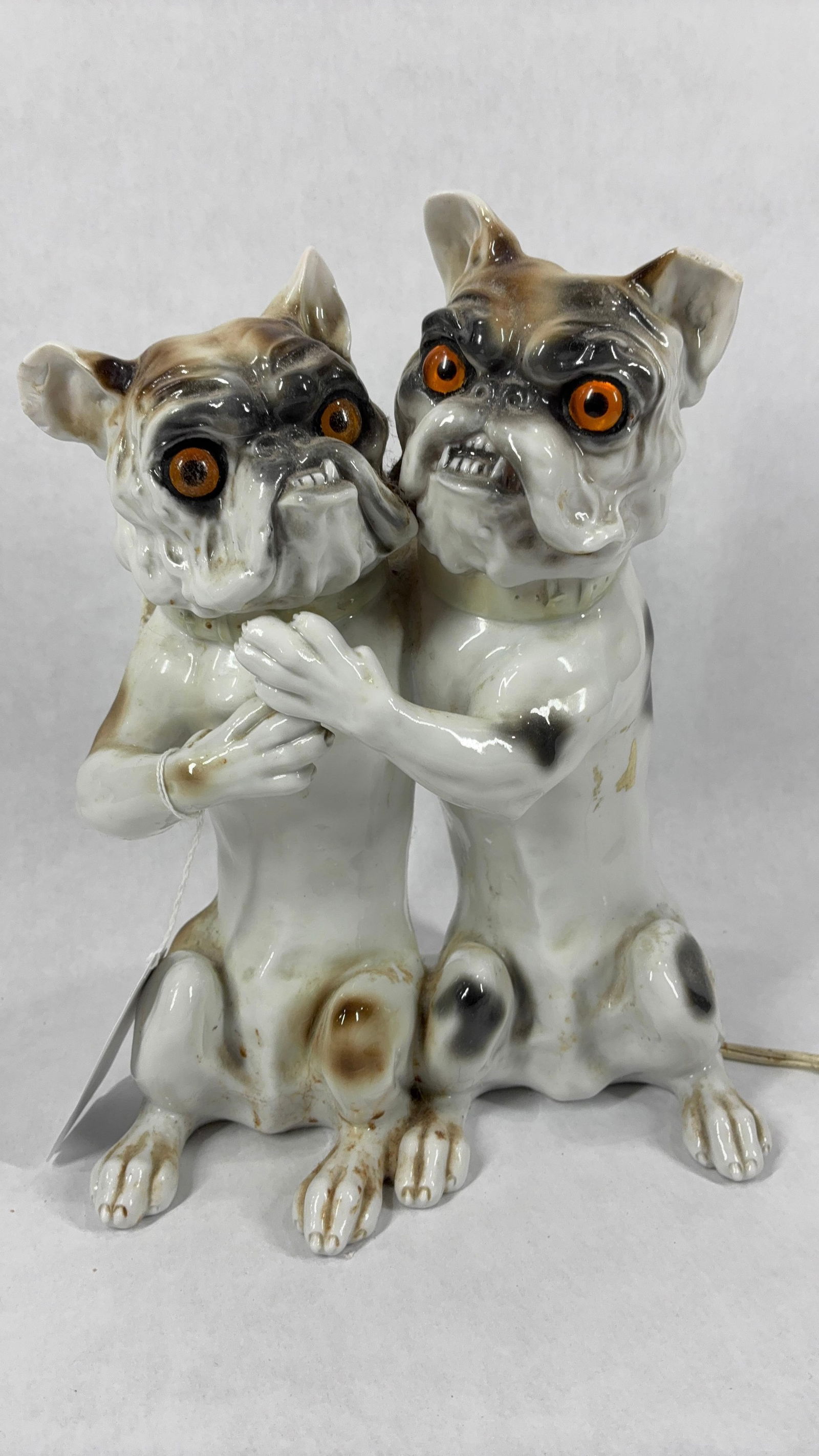19th Century Ernst Bohne & Sons Lighted French Bulldog Lamp (1 of 9)