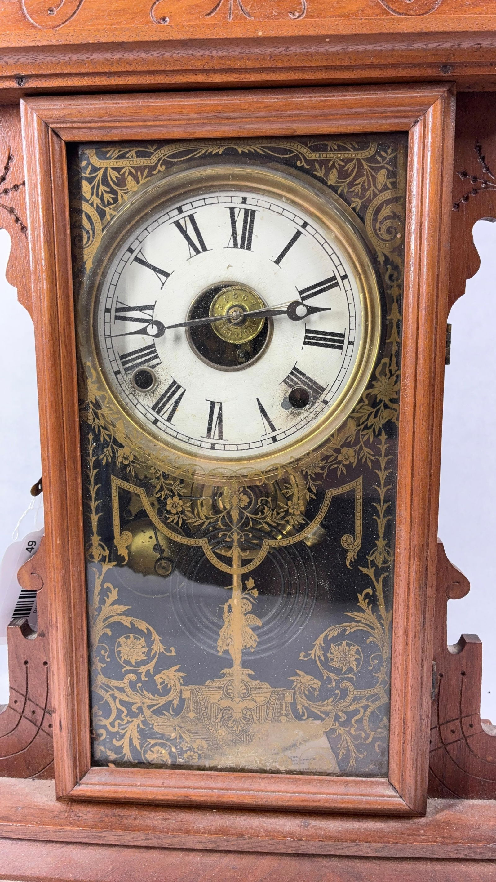 Key WInd Oak Gingerbread Mantle Clock - 2