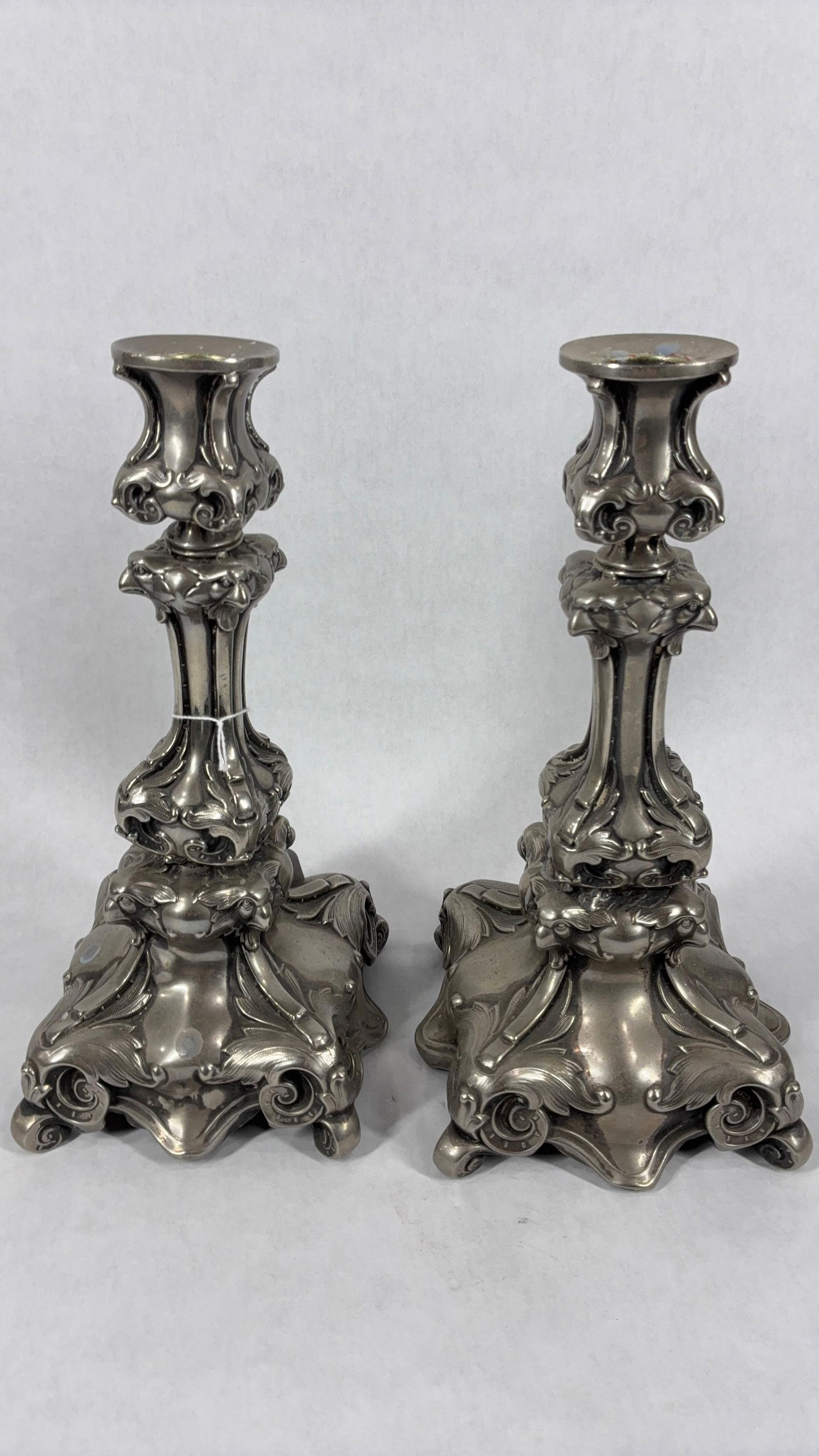 Sterling Silver Phoenix Head Candlesticks - 5