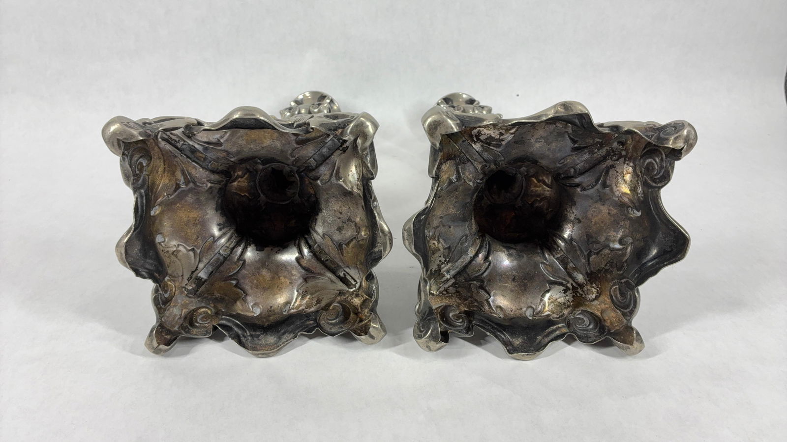 Sterling Silver Phoenix Head Candlesticks - 6