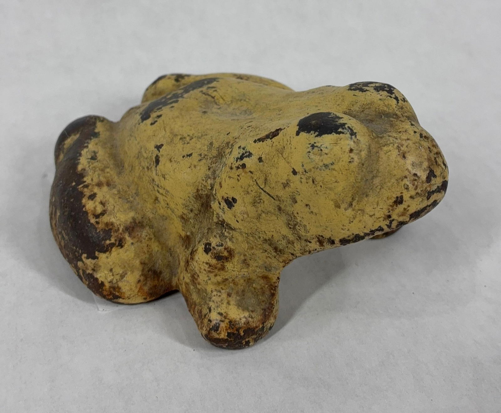 Cast Iron Frog Door Stop: Heavy duty, showing some paint loss but great condition. 5x4.5