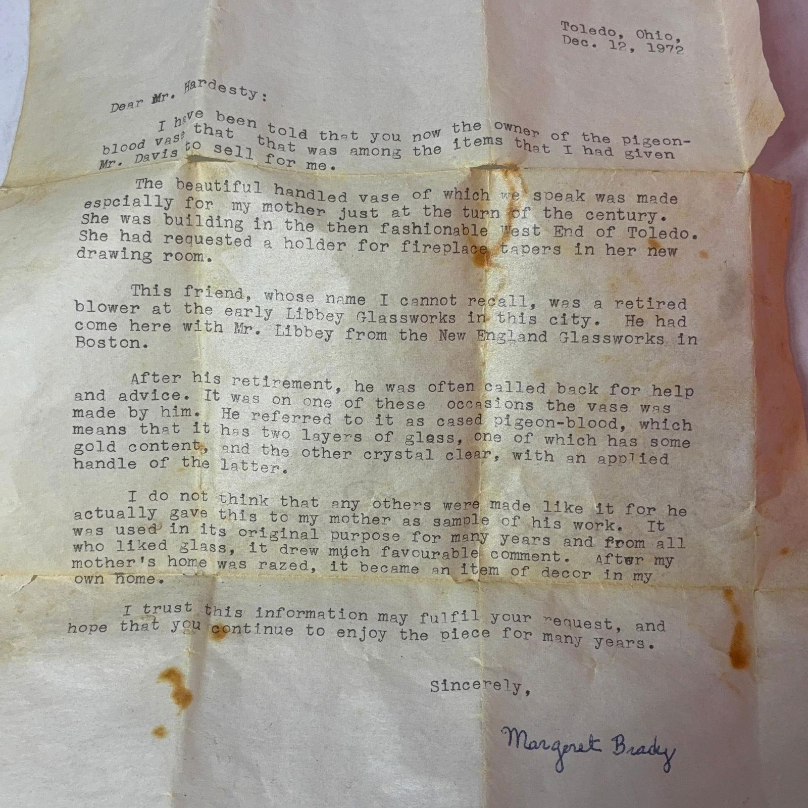 Pigeon Blood Handled Vase - 8