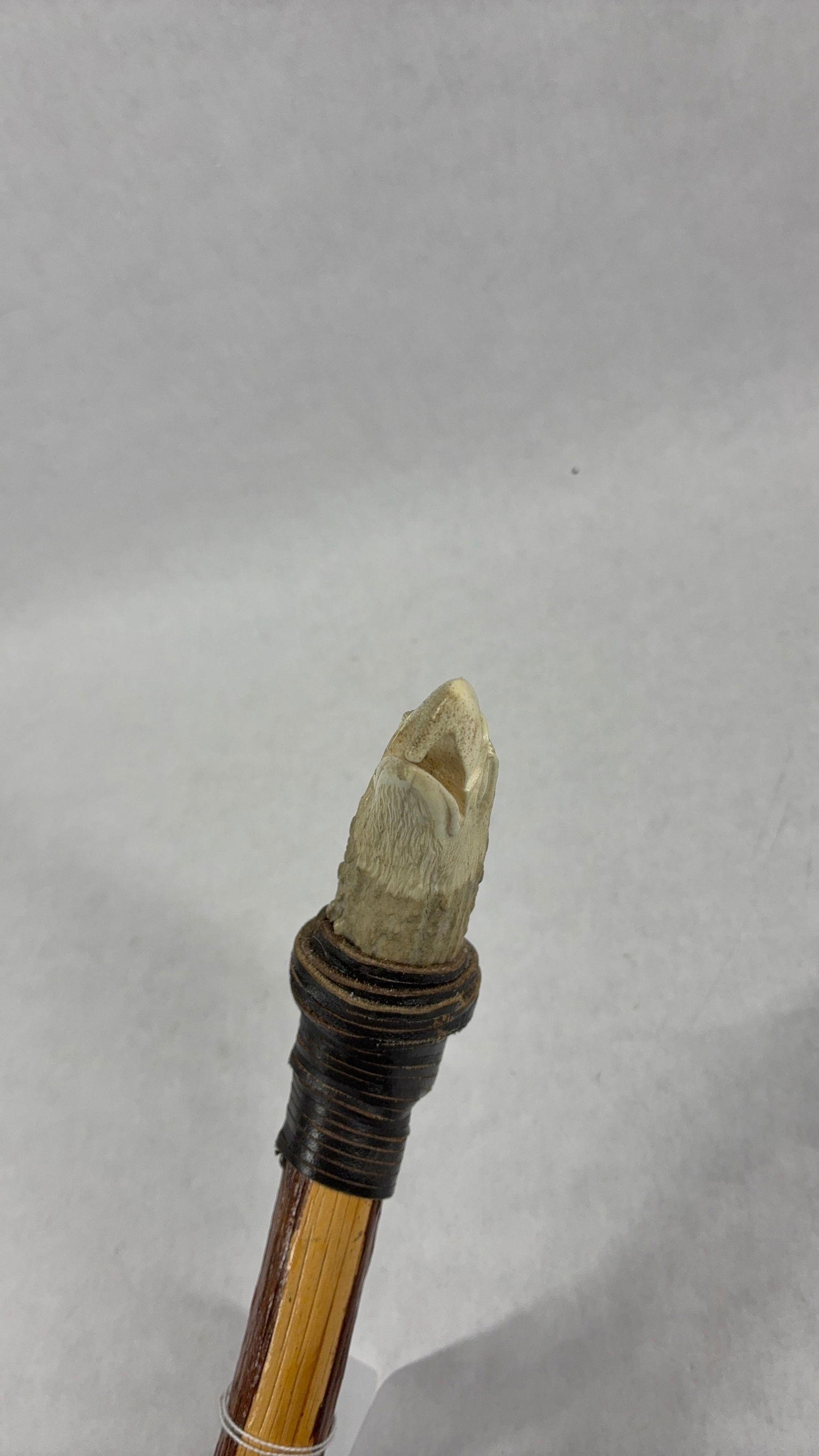 Horn Handle Carved Eagle Cane - 3
