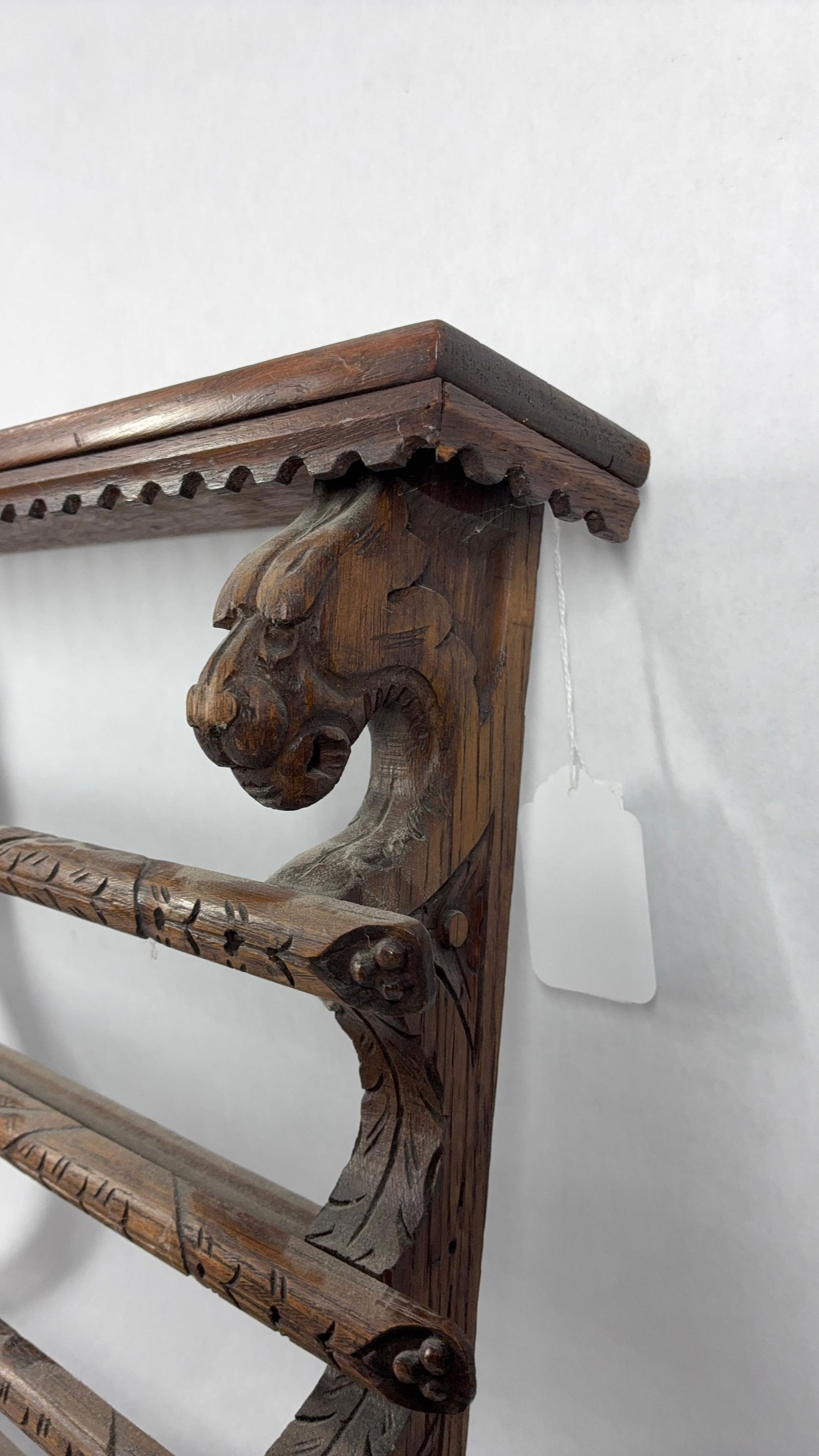 Carved Dragon Head Plate Rack - 2
