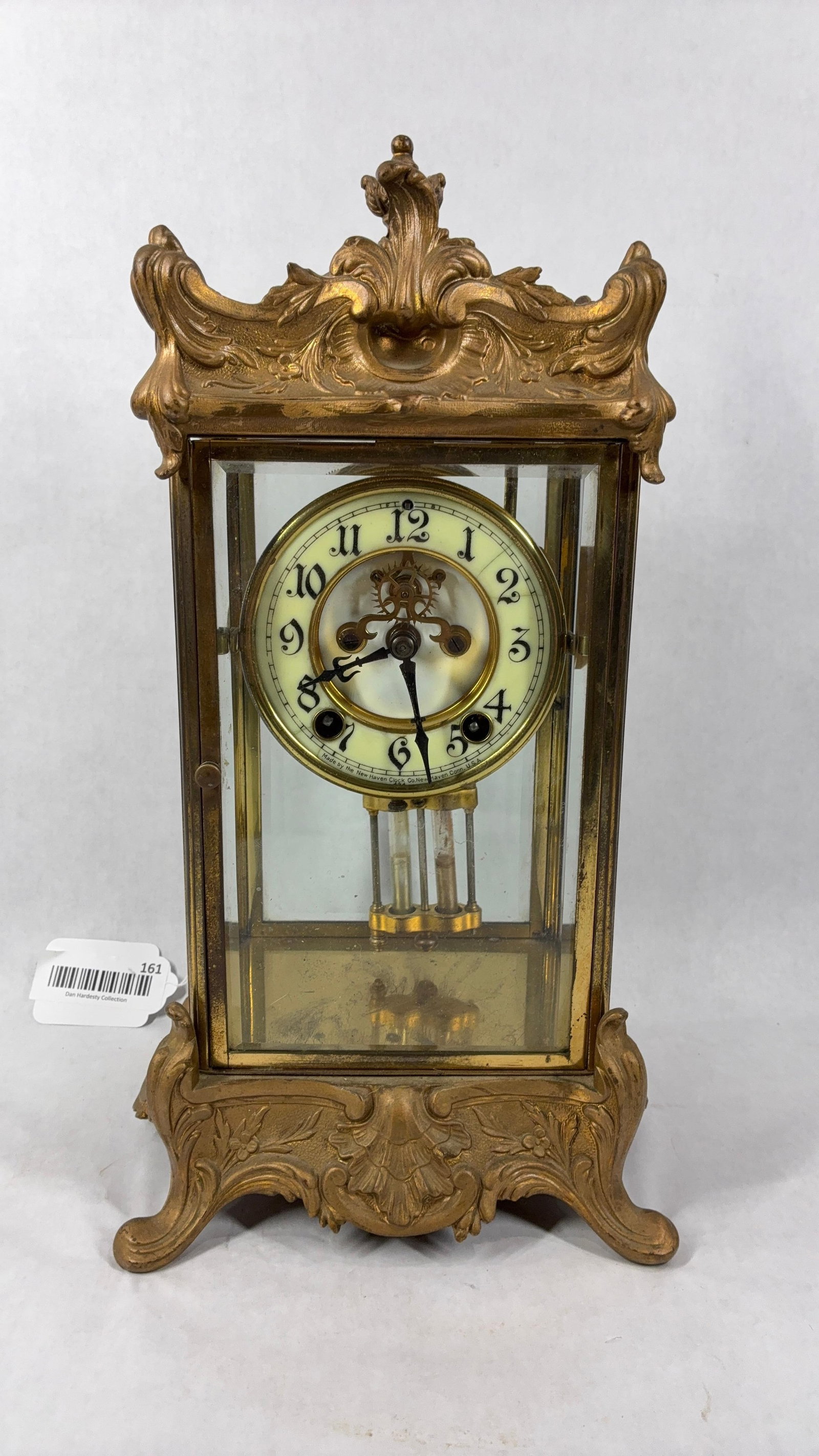 New Haven Clock Co Ornate Crystal Regulator Clock (1 of 11)