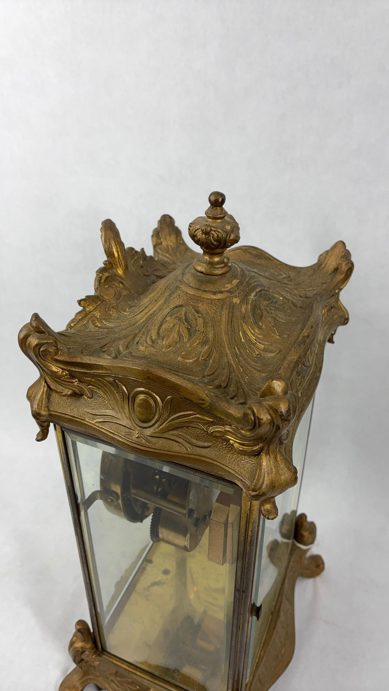 New Haven Clock Co Ornate Crystal Regulator Clock - 5