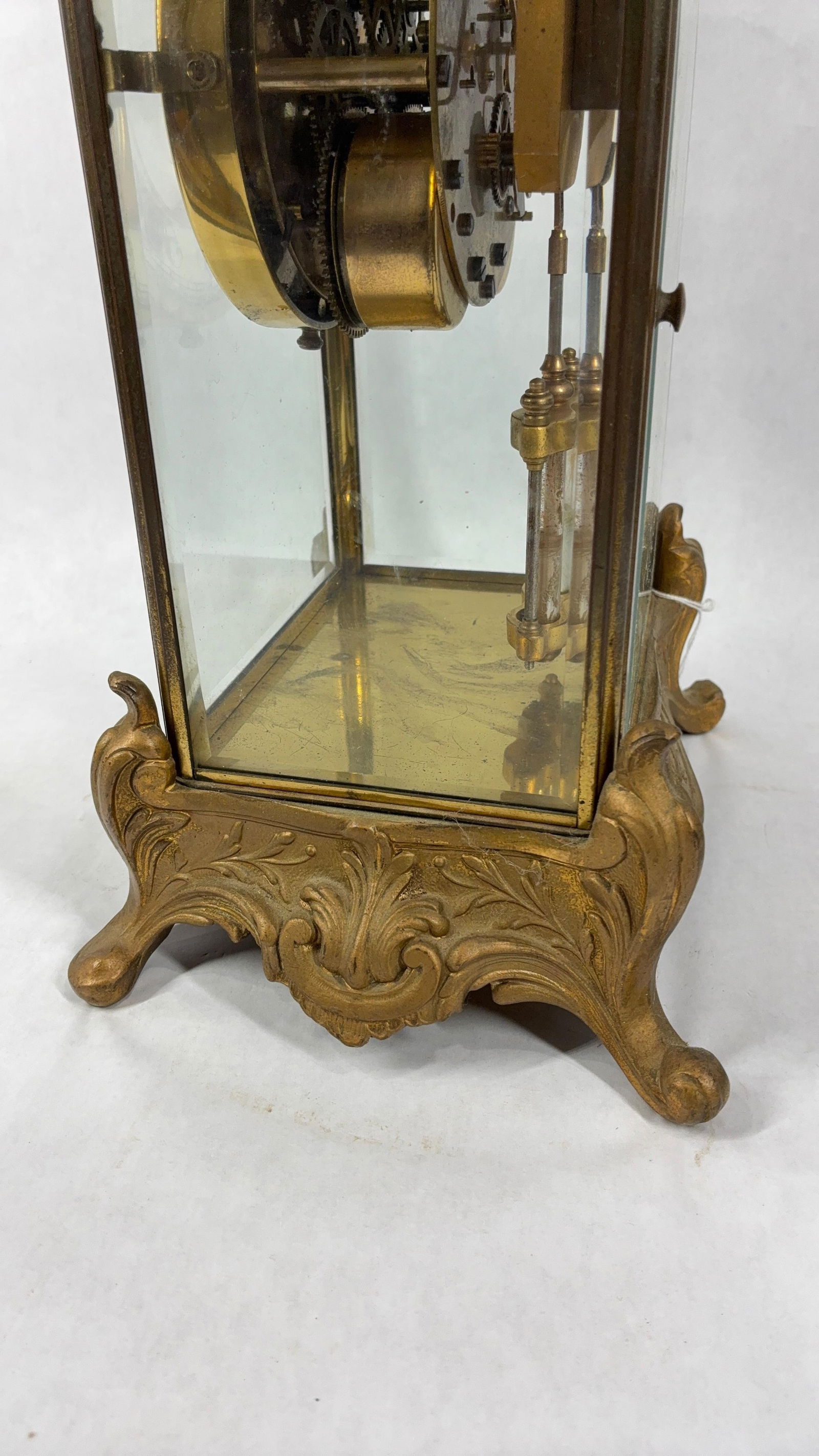 New Haven Clock Co Ornate Crystal Regulator Clock - 6