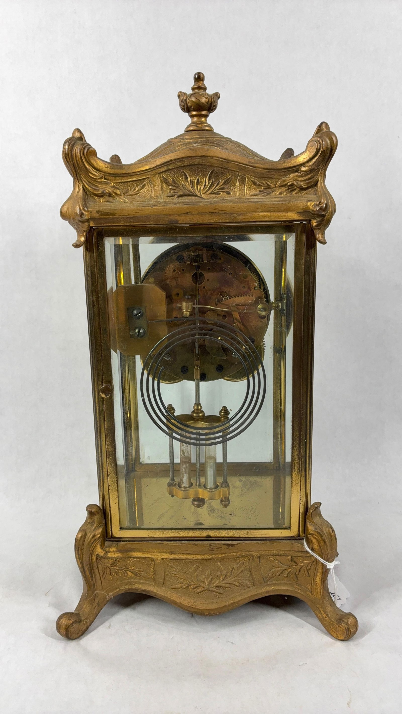 New Haven Clock Co Ornate Crystal Regulator Clock - 7