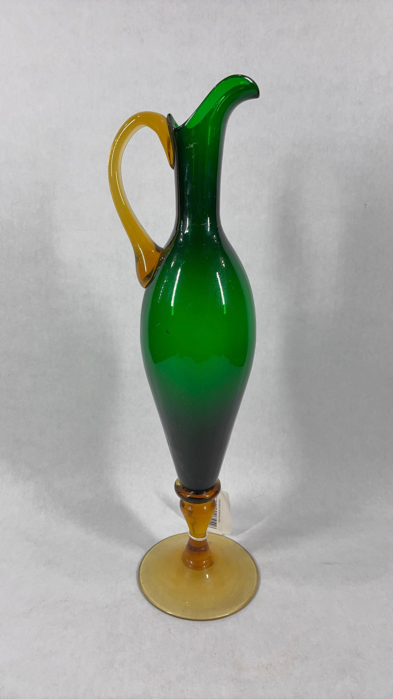 Italian Green & Amber Glass Carafe (1 of 7)