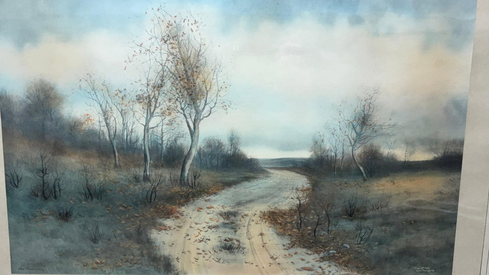 Geo Howell Gay 1902 Landscape Framed Lithograph: By Taber Prang Art Co. A wonderful soft pastel framed lithograph. Copyright 1902. 24.5x32.5