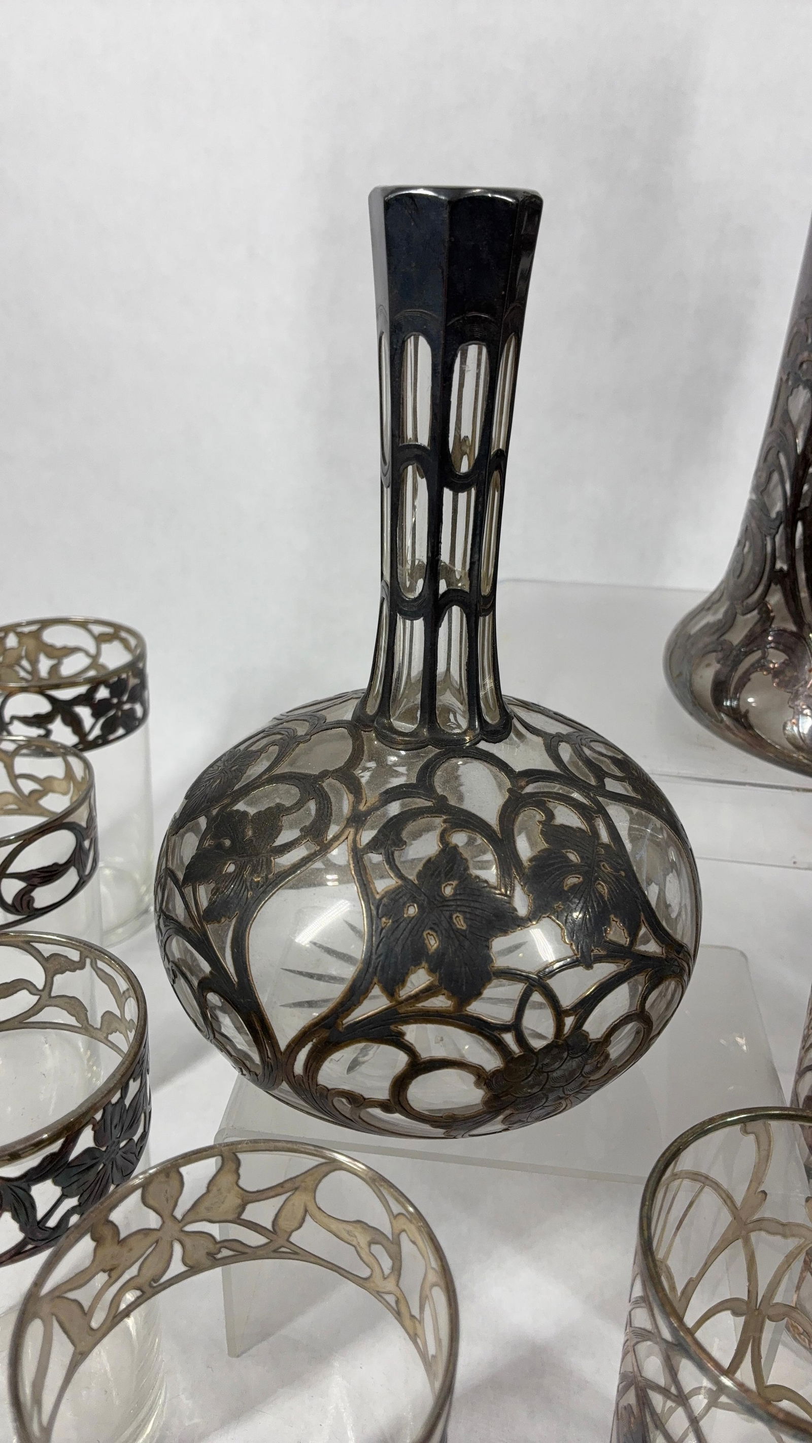 Repousse Openwork Covered Beverage Sets - 6