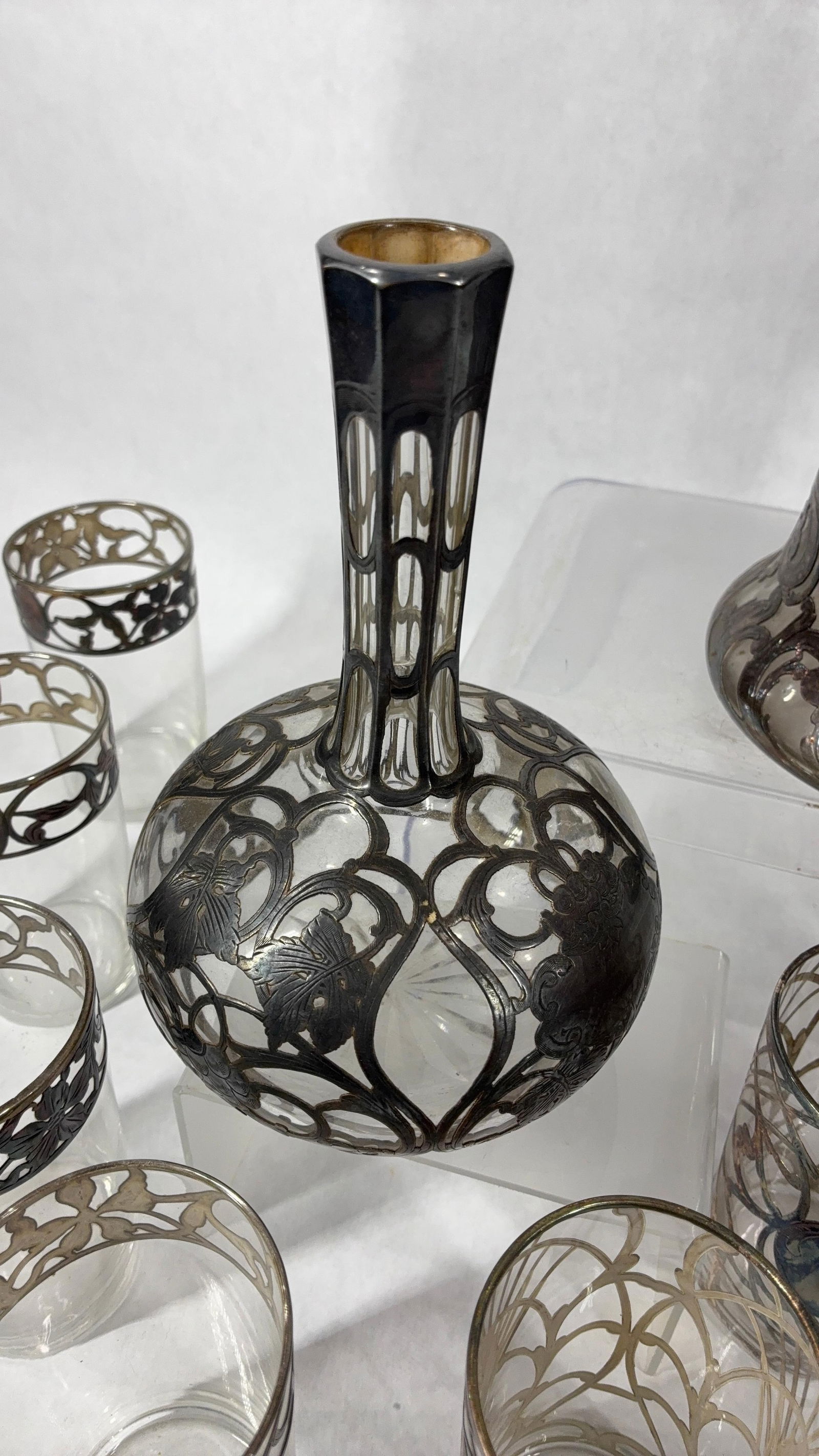 Repousse Openwork Covered Beverage Sets - 7