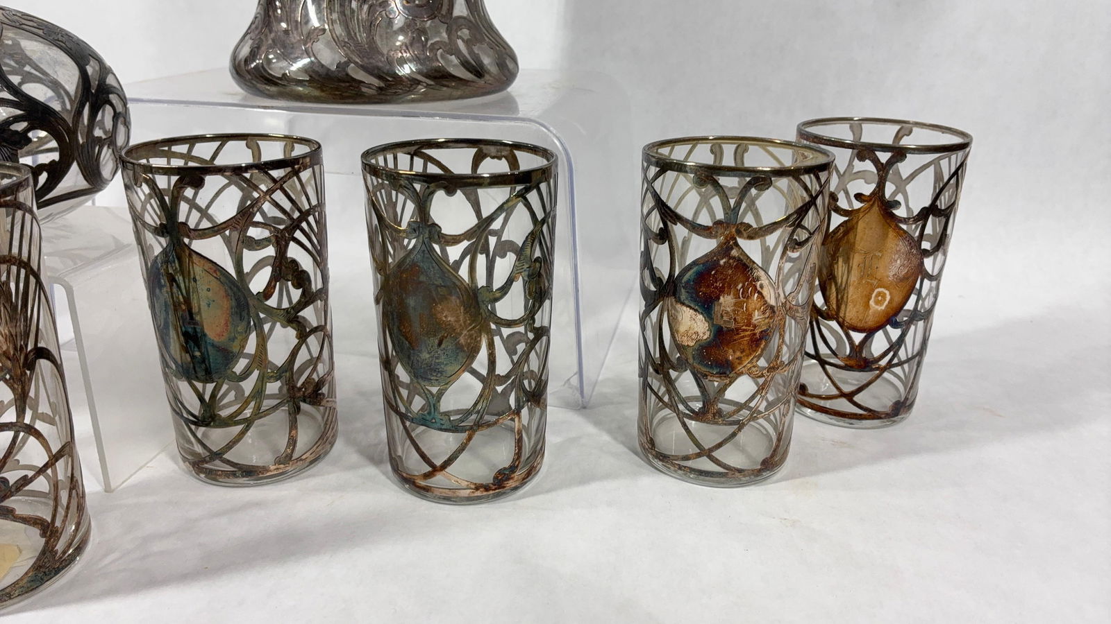 Repousse Openwork Covered Beverage Sets - 9