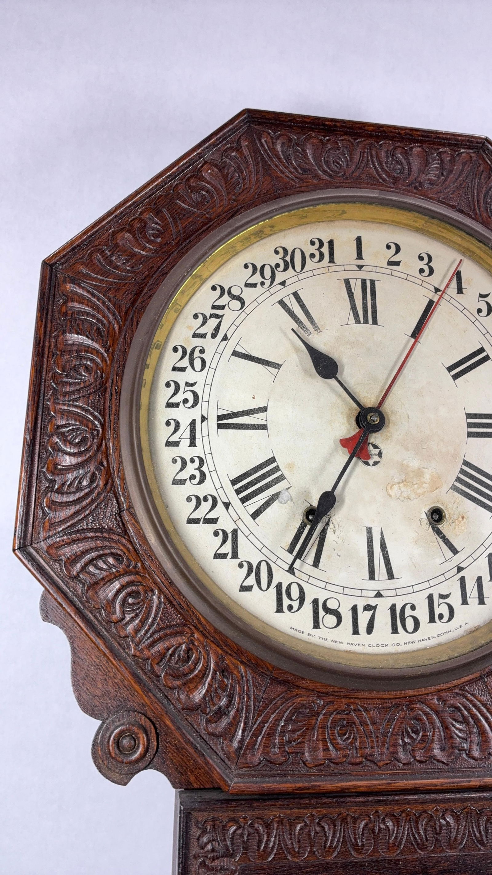 New Haven Clock Co Regulator Wall Clock - 4