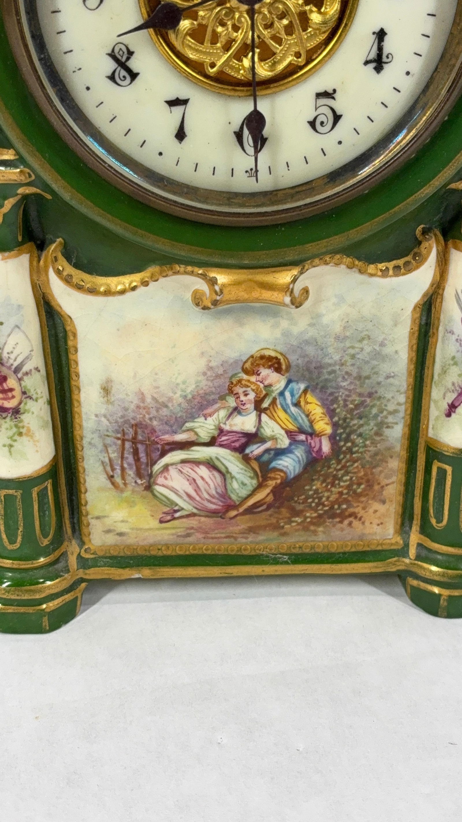 French Porcelain Painted Clock - 2