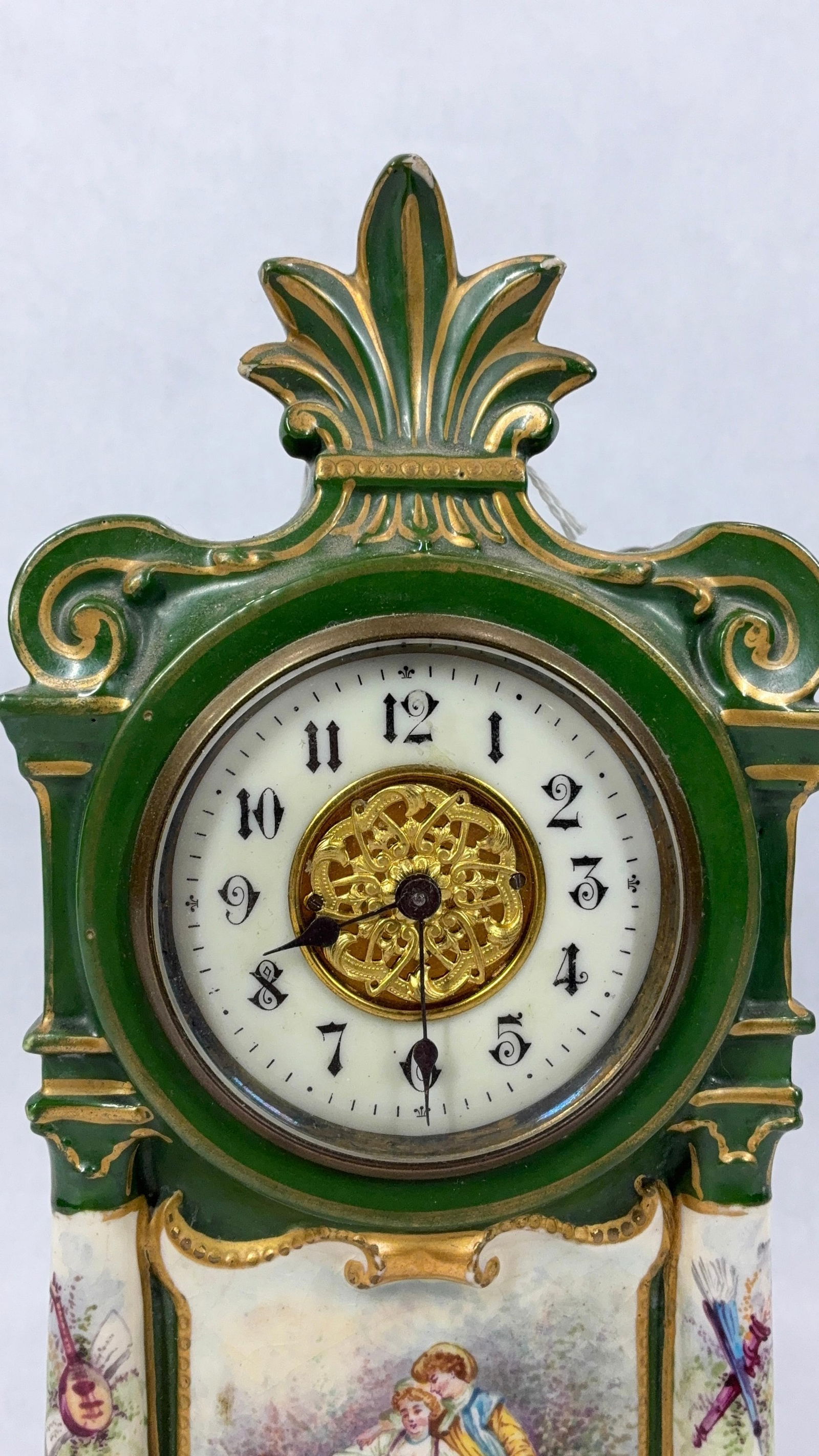 French Porcelain Painted Clock - 3