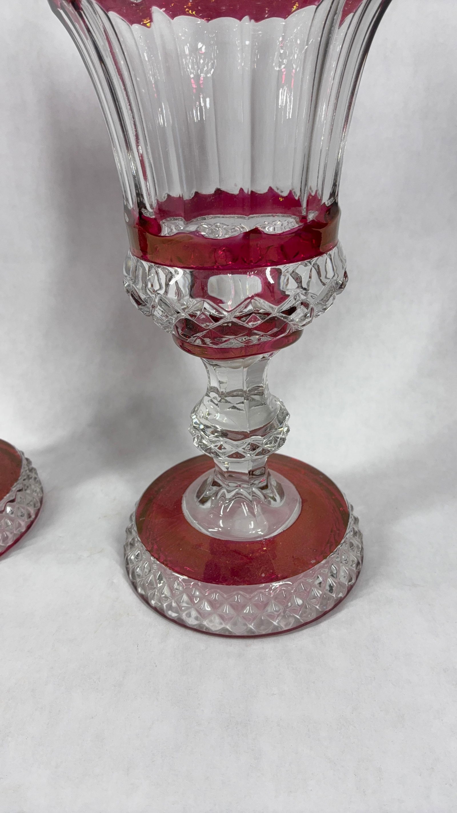 Westmoreland Ruby Red Flash Urns - 4