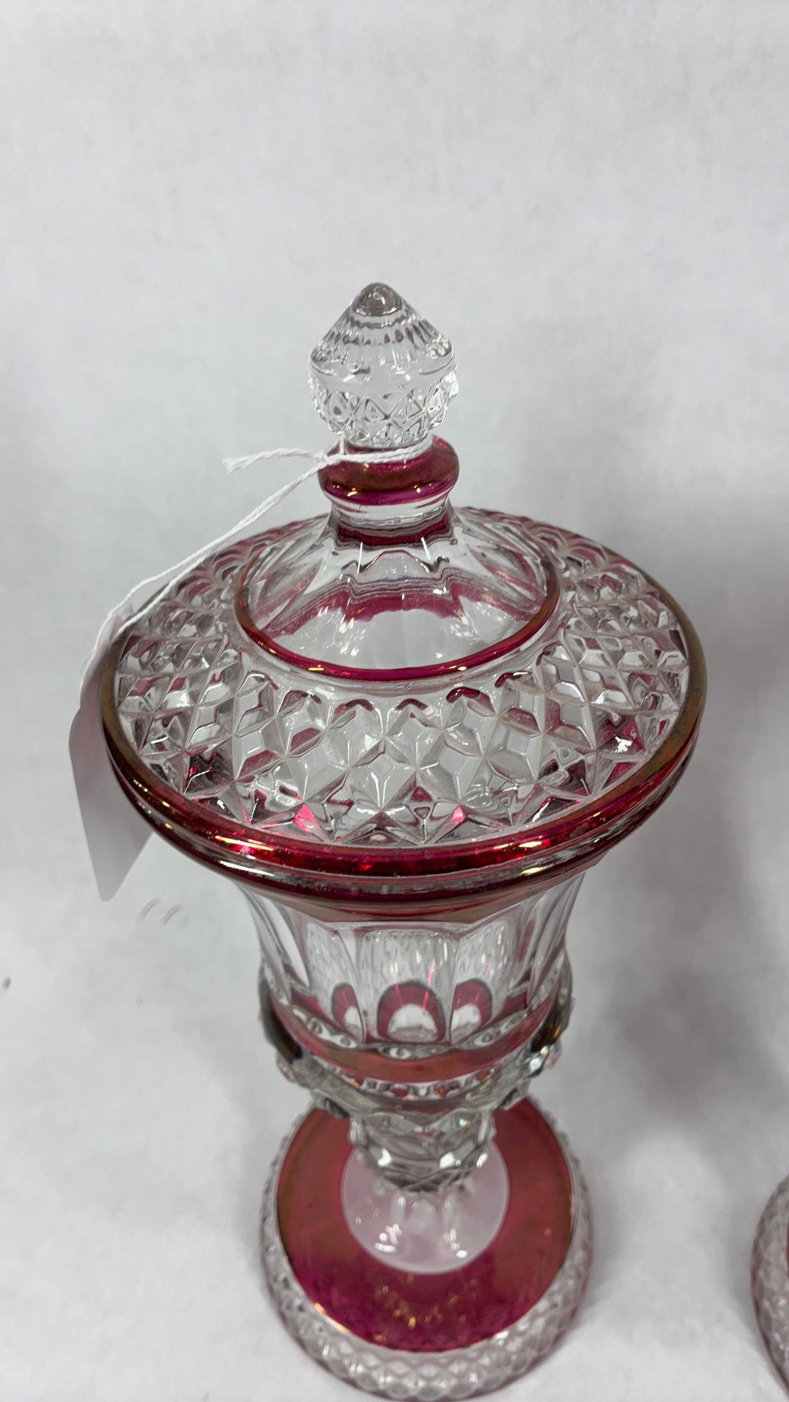 Westmoreland Ruby Red Flash Urns - 5