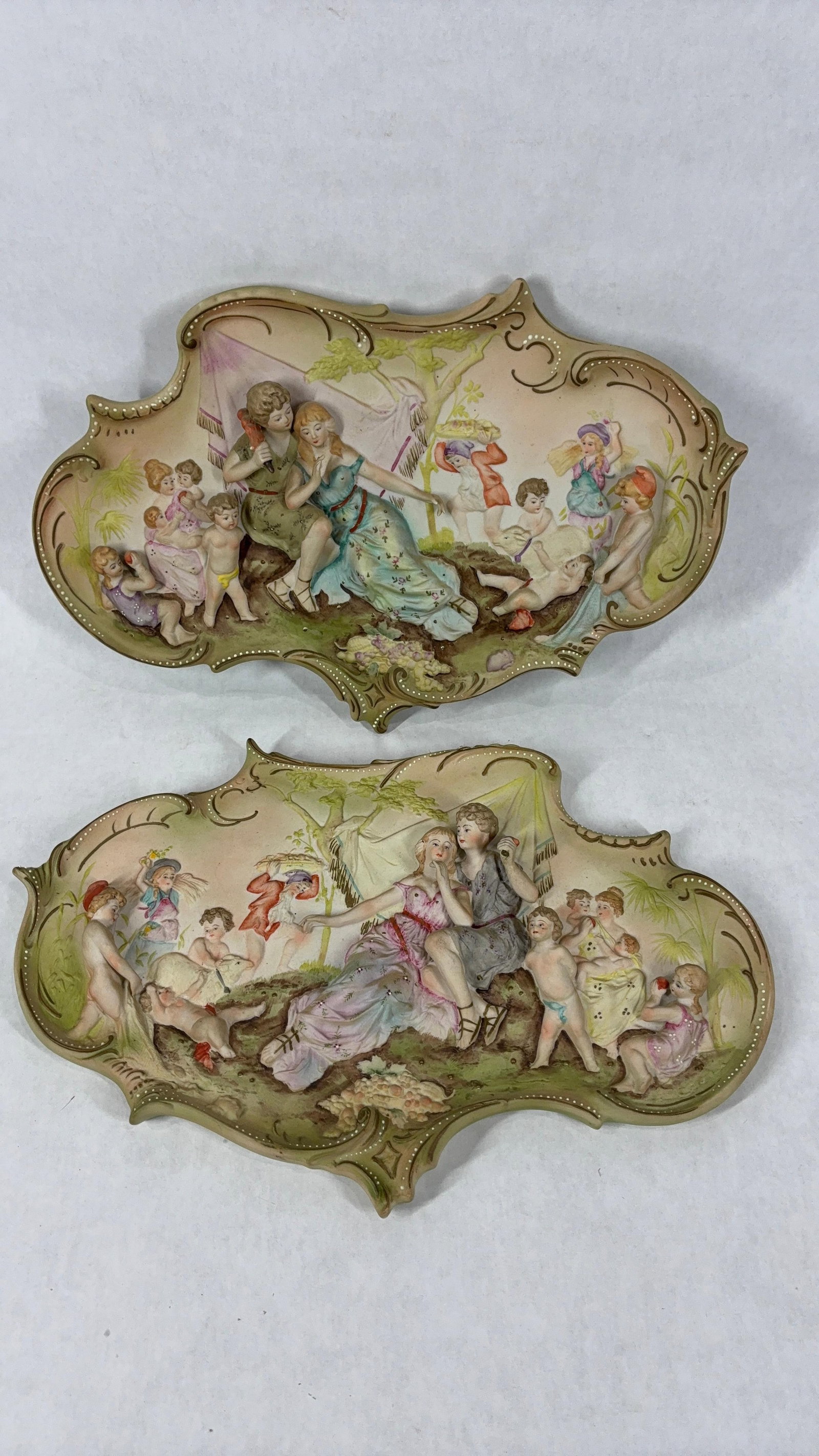 Ardalt Hand Painted Neoclassical Bisque Plaques (1 of 13)