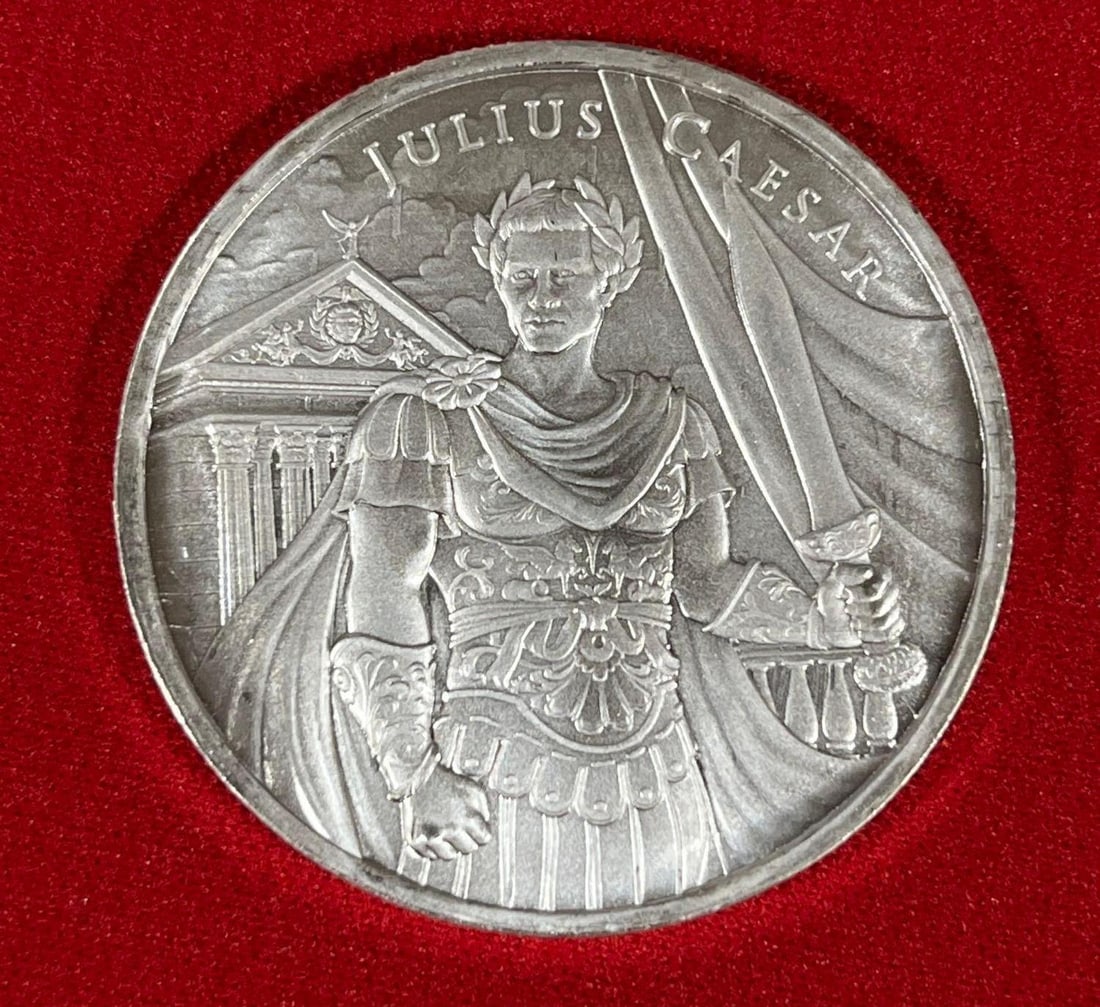 Julius Caesar Legendary Warriors Silver Round: One Troy Oz fine silver .999