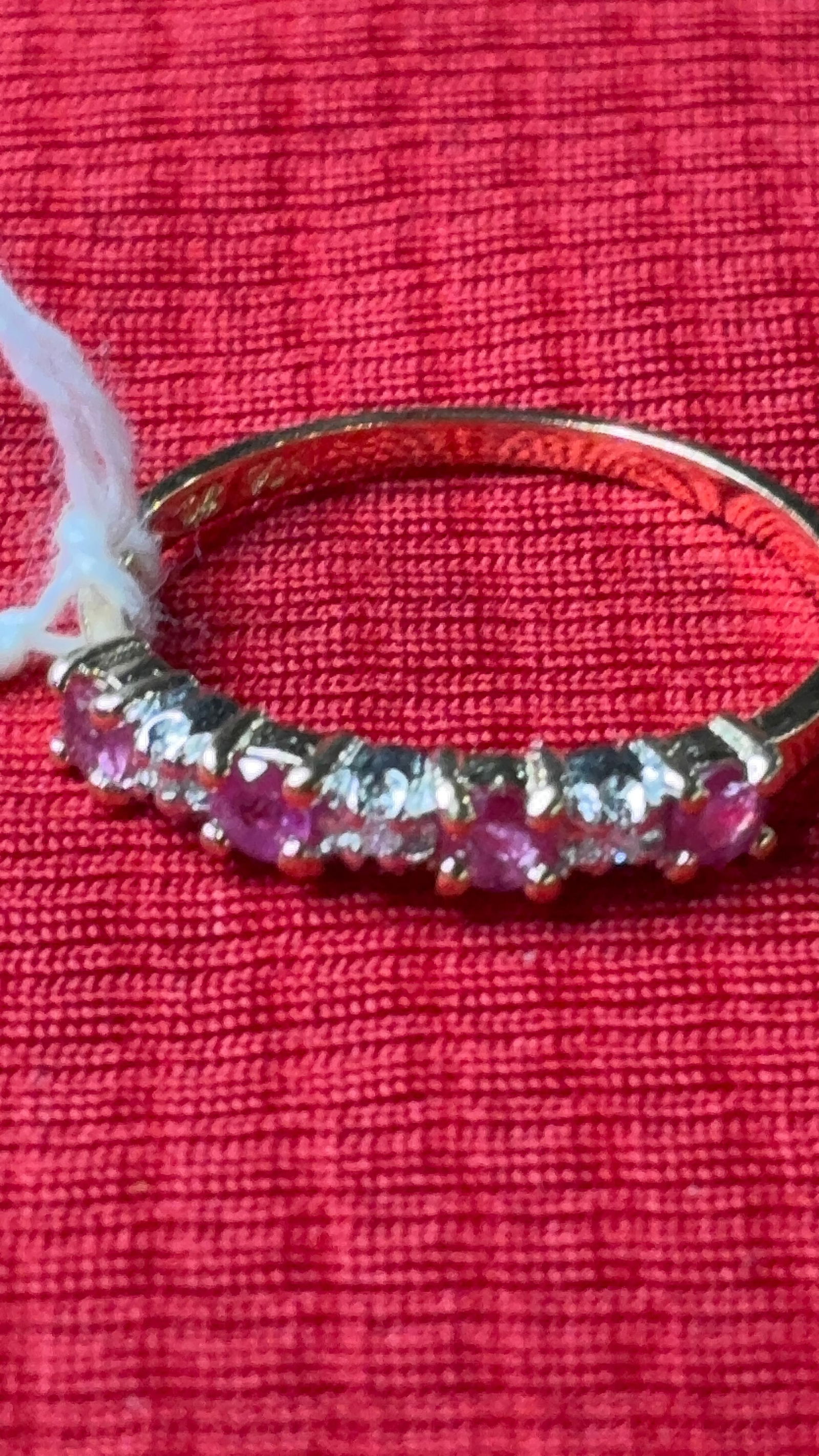 10K Gold & Ruby Half Eternity Ring - 3