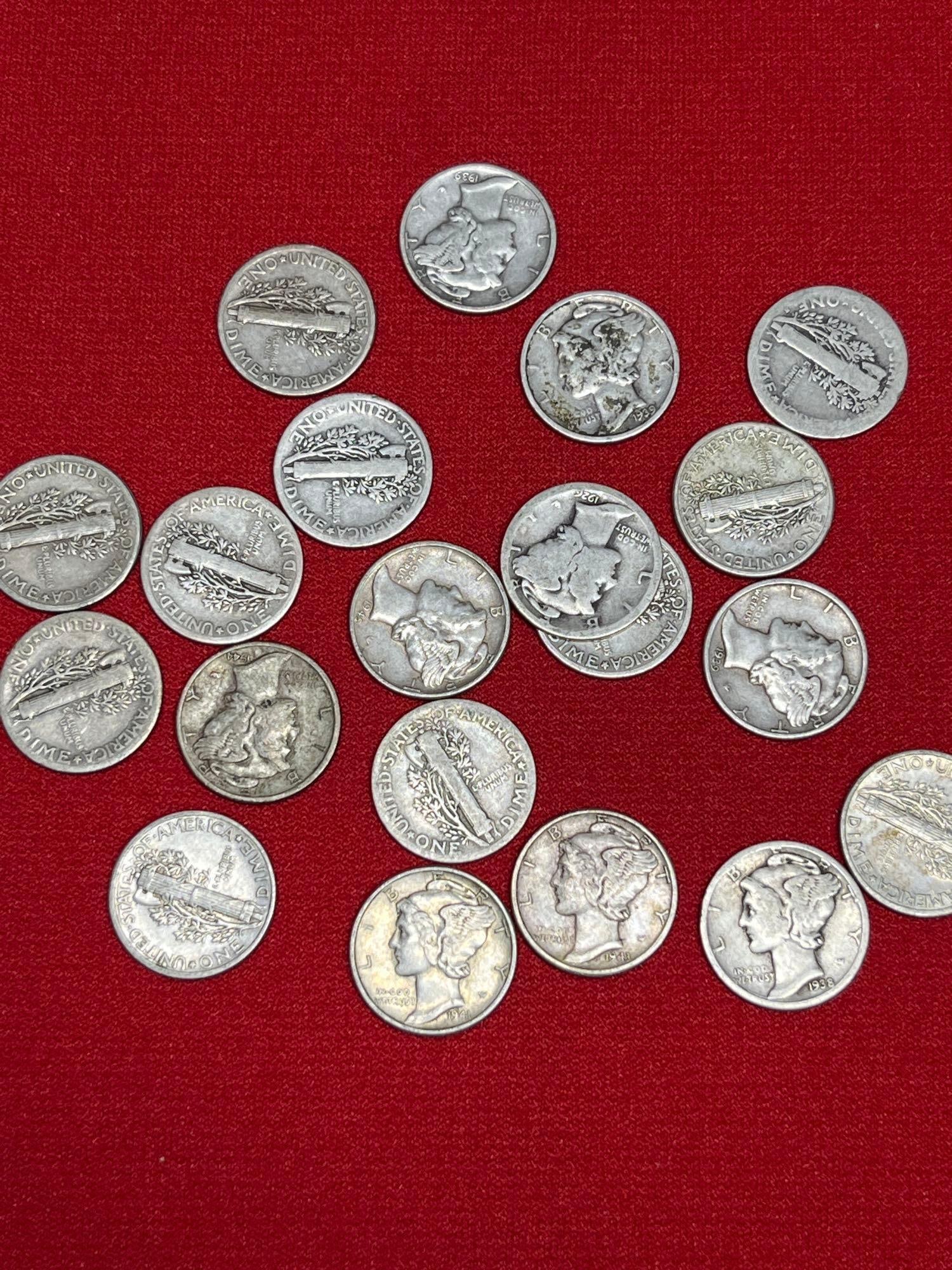 20 Mercury Dimes - 2