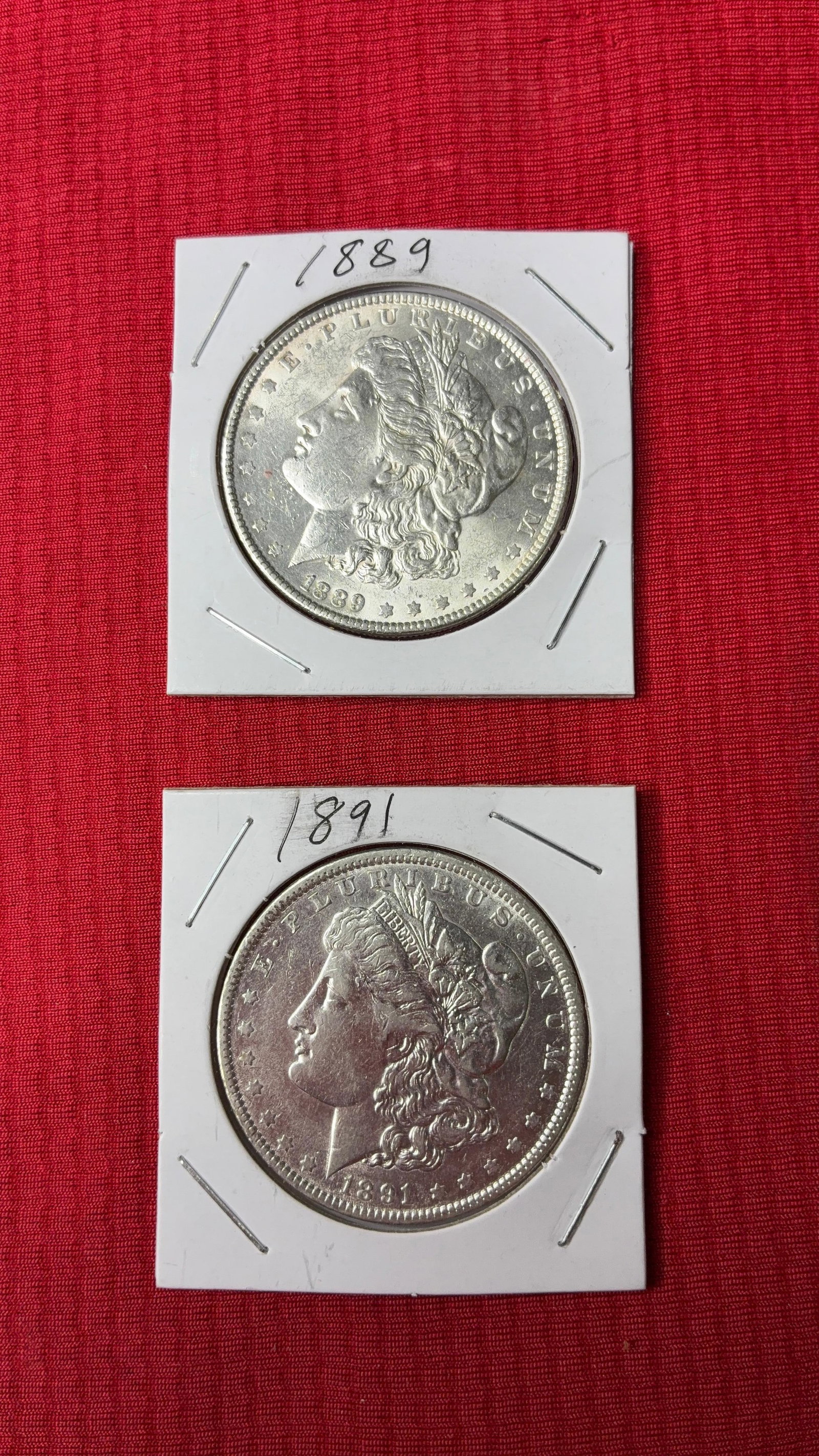 1889 and 1891 Morgan Silver Dollars (1 of 2)
