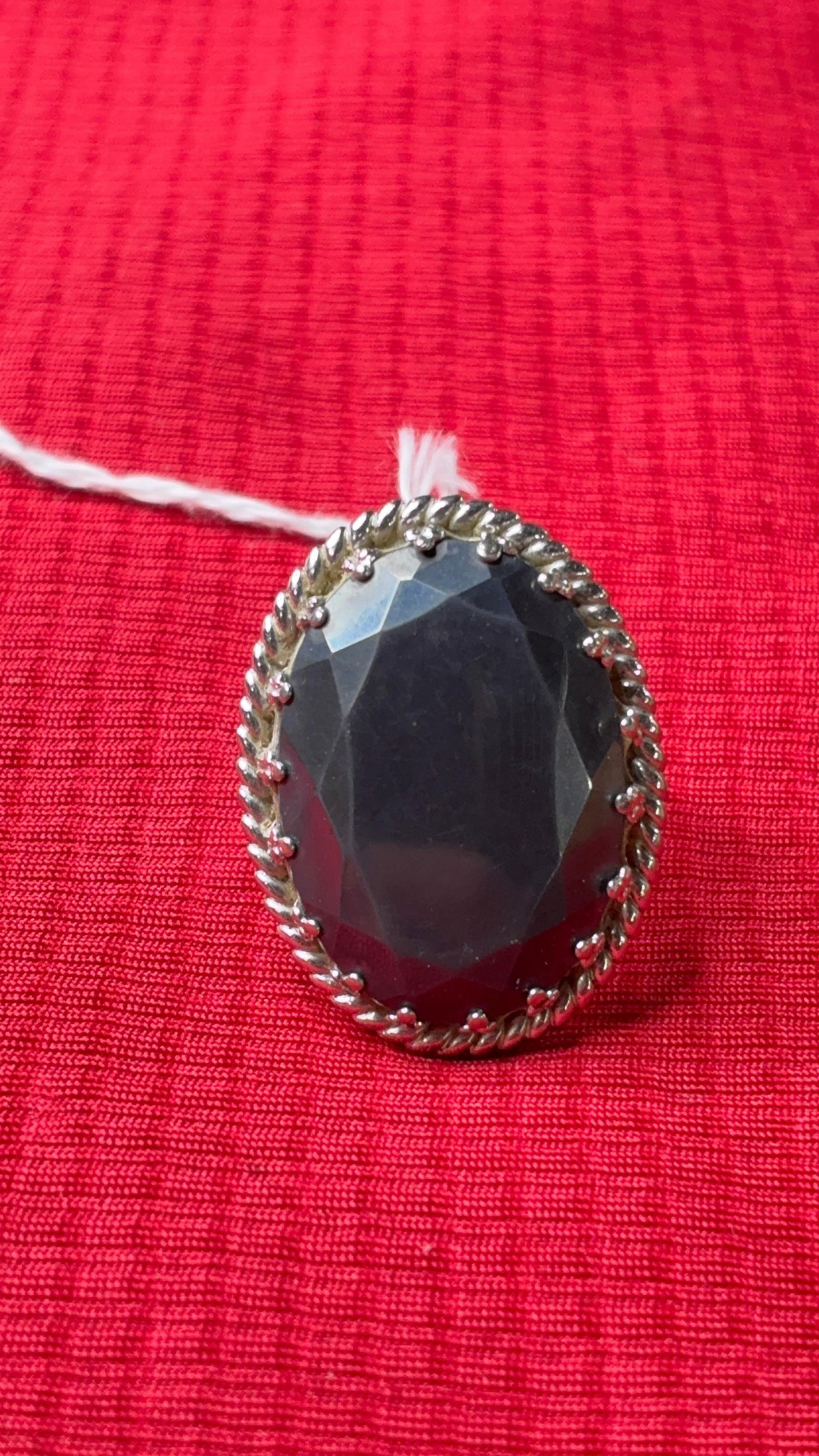 Large Hematite Sterling Silver Ring - 3