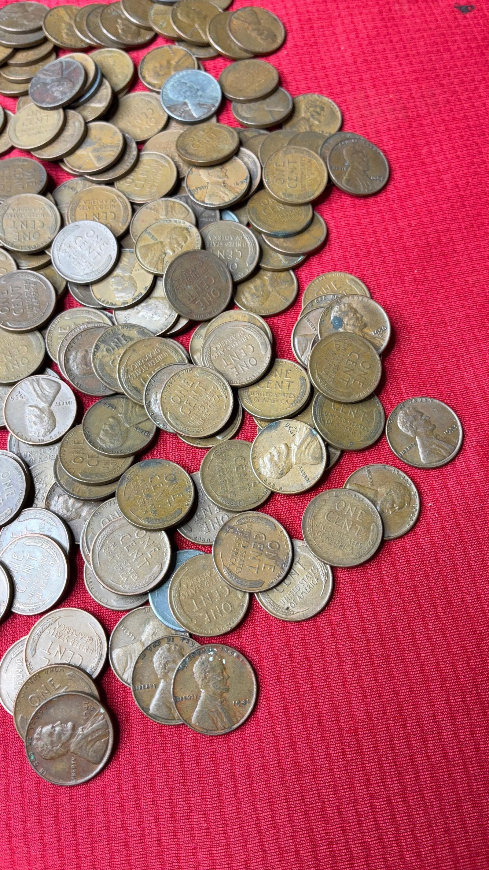 250 Unsorted Wheat Pennies - 6