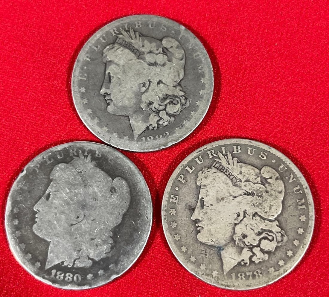 3 Morgan Silver Dollars (1 of 7)