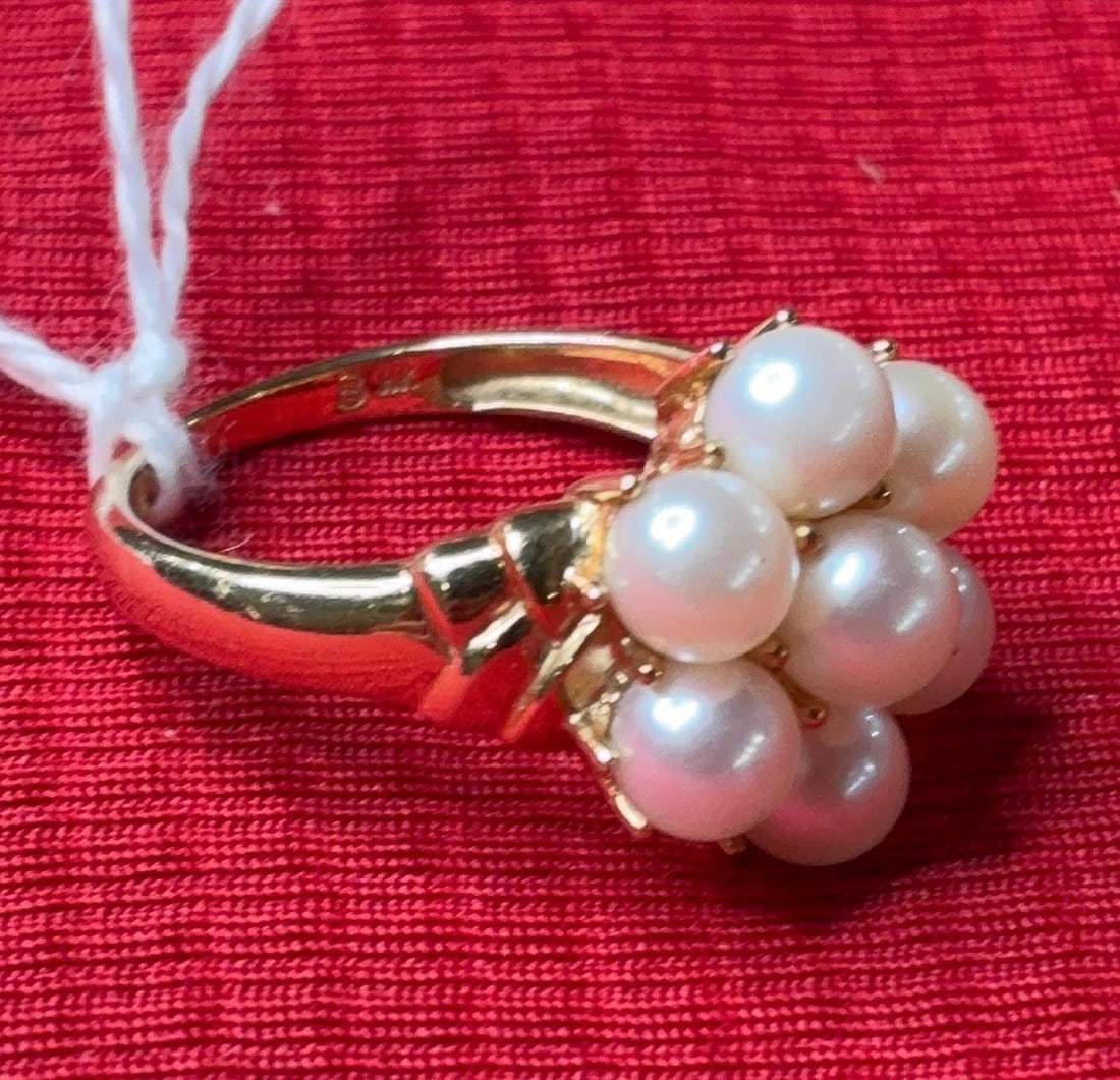 14K Gold Pearl Cluster Ring (1 of 4)