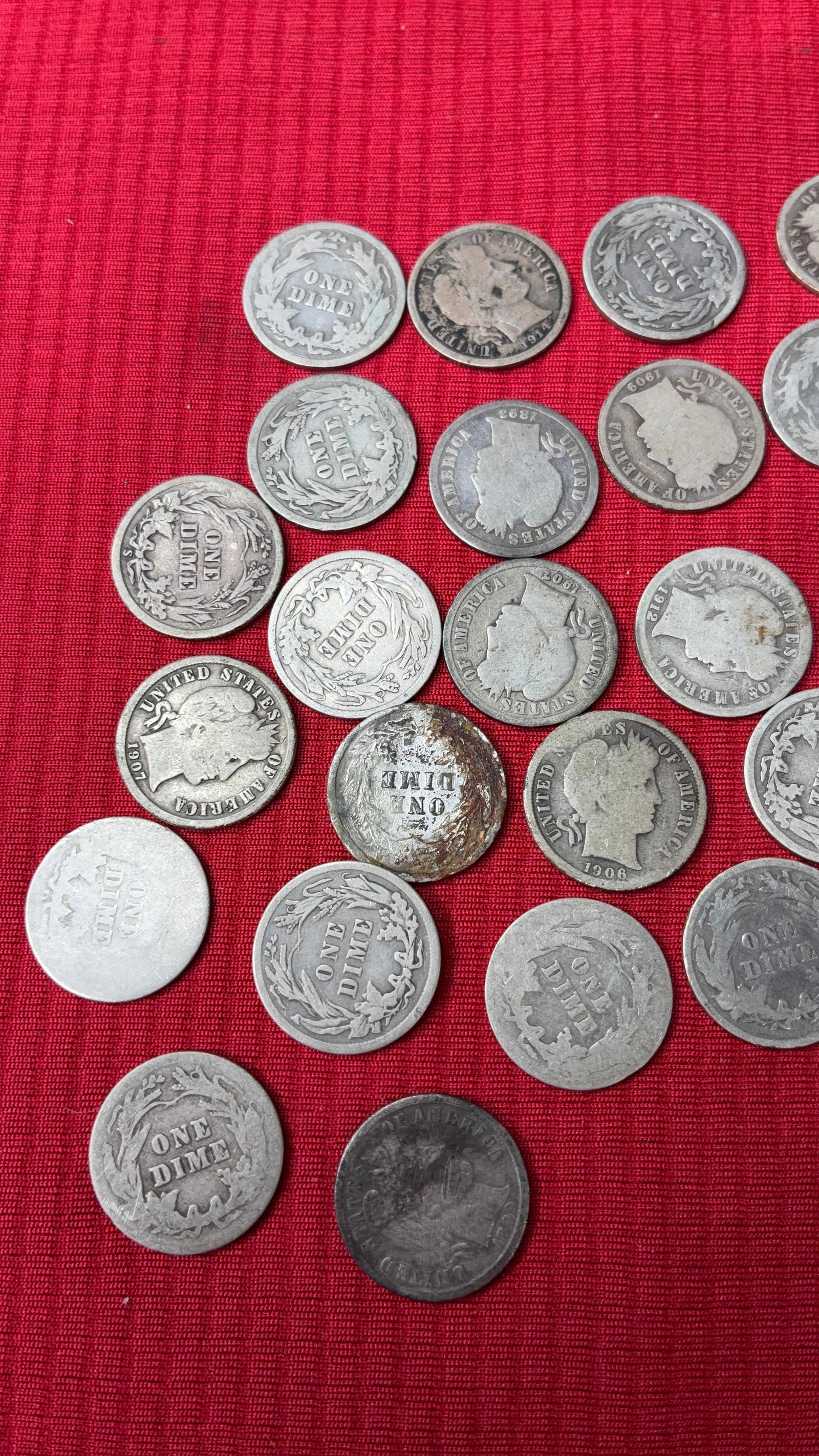 30 SIlver Barber Dimes - 3