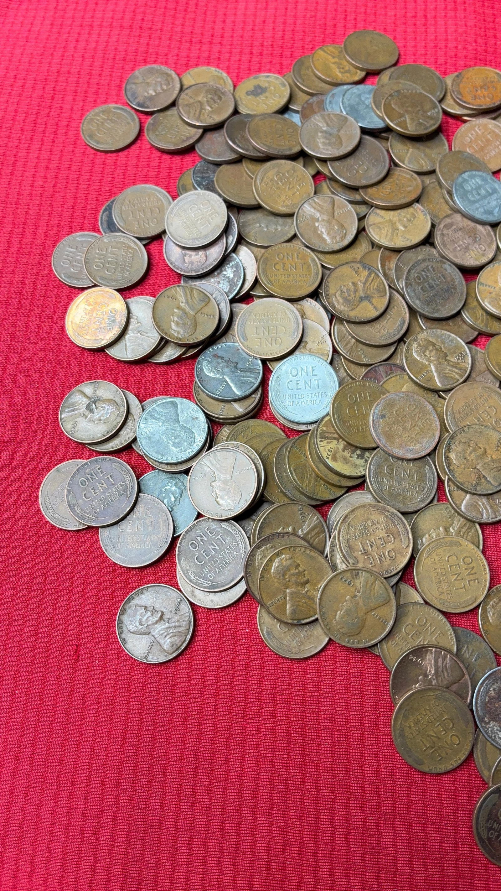 250 Unsorted Wheat Pennies - 5