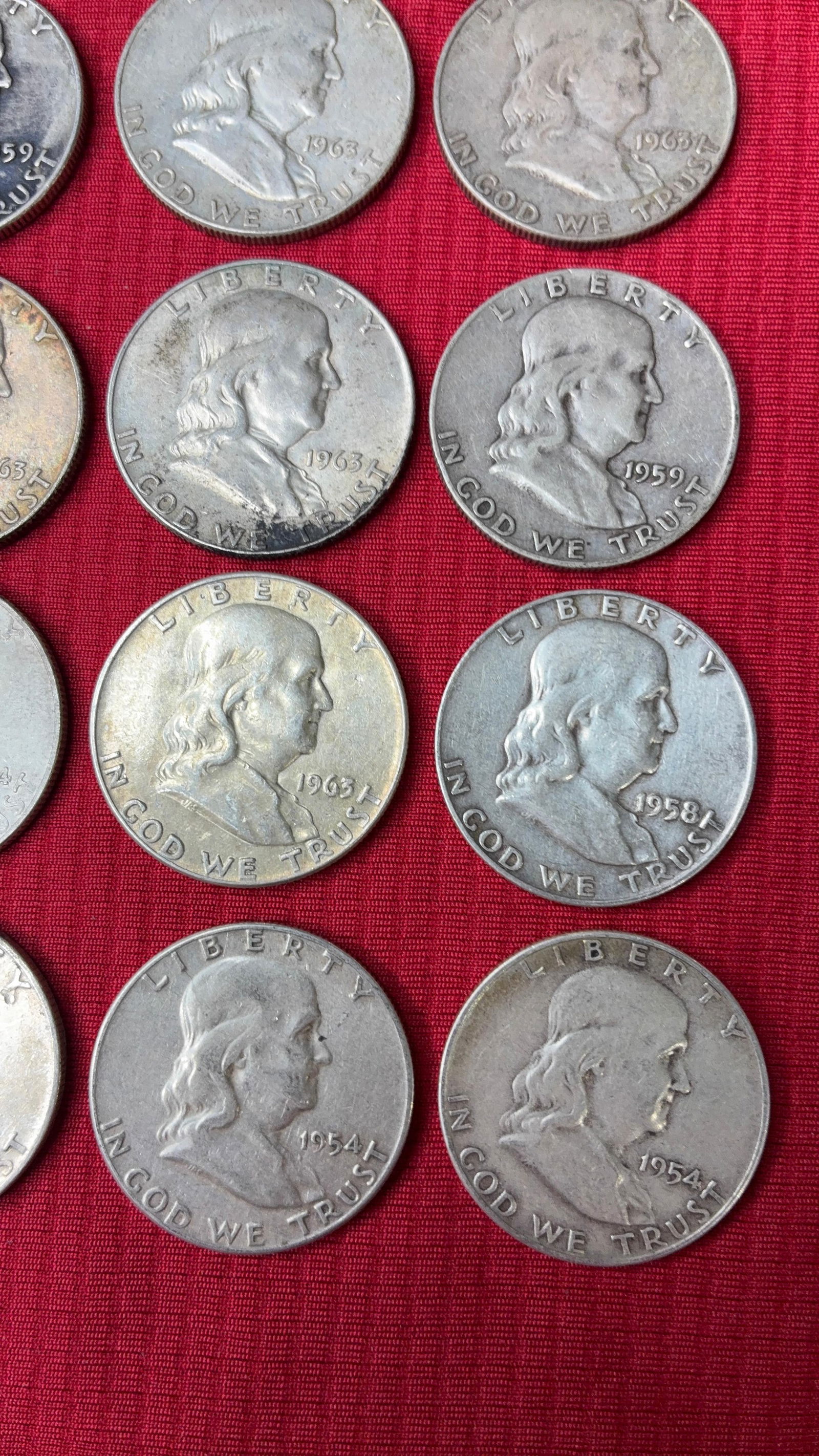 20 Silver Franklin Half Dollars - 3