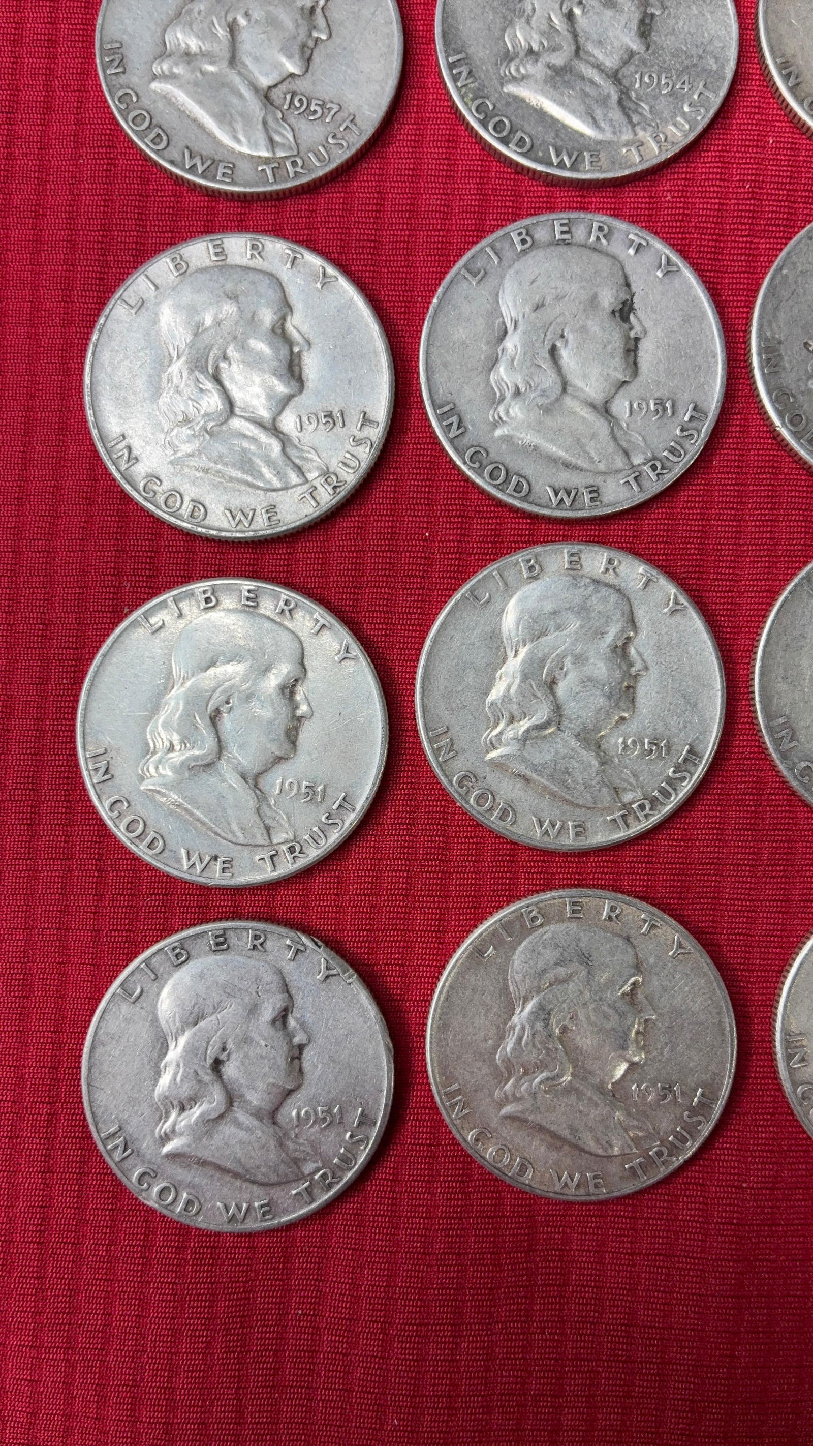 20 Silver Franklin Half Dollars - 2