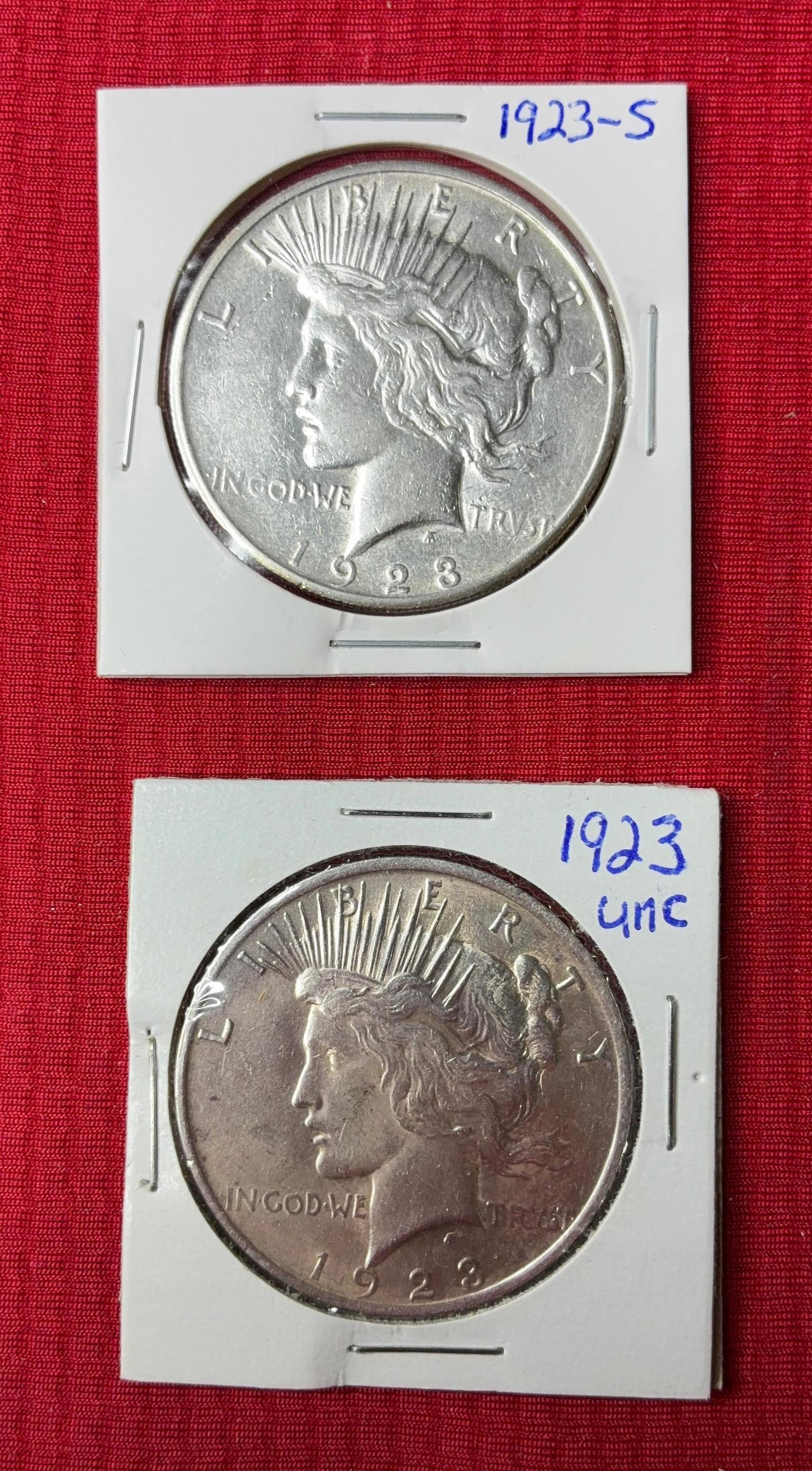 1923 and 1923S Peace Dollars (1 of 2)