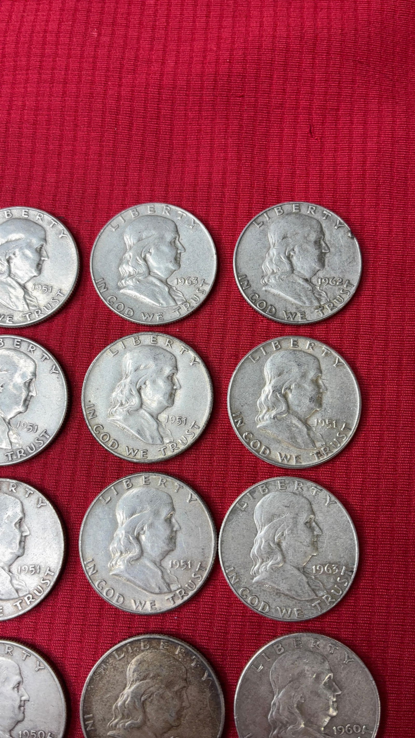 20 Silver Franklin Half Dollars - 3