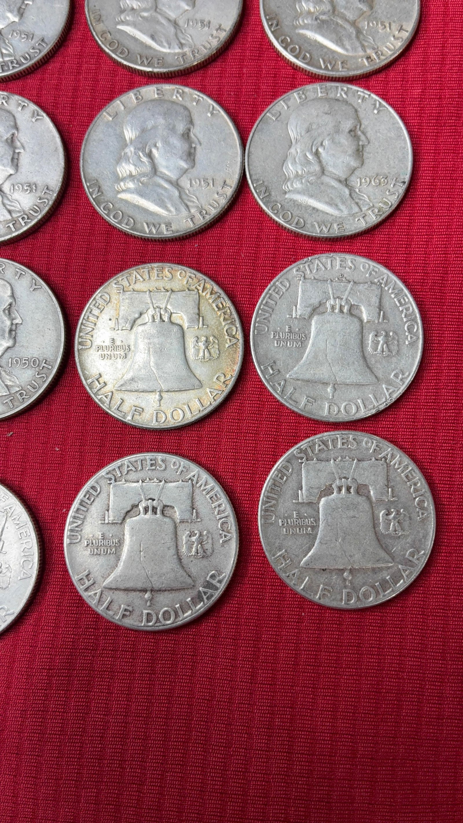 20 Silver Franklin Half Dollars - 5