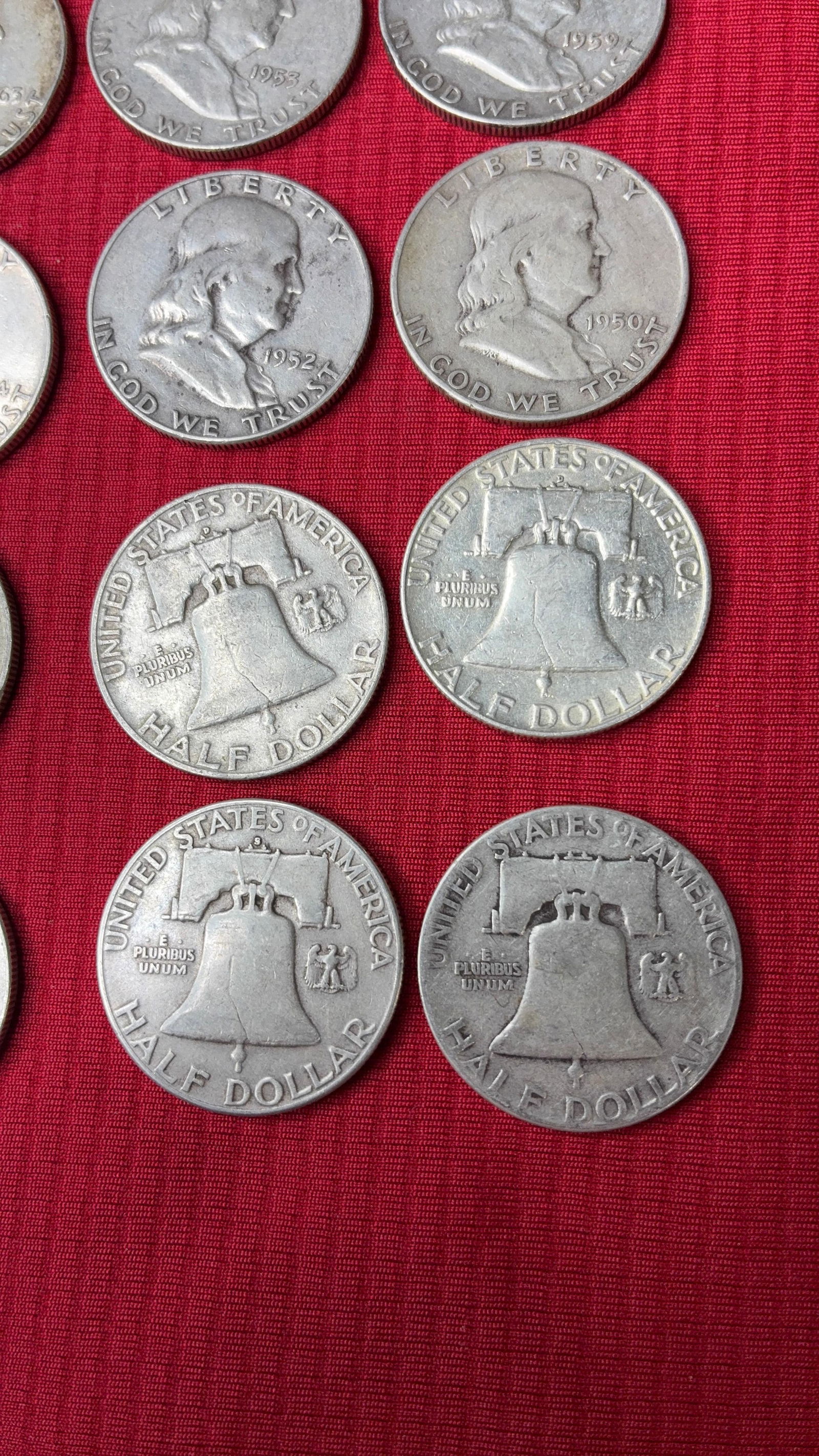 20 Silver Franklin Half Dollars - 5