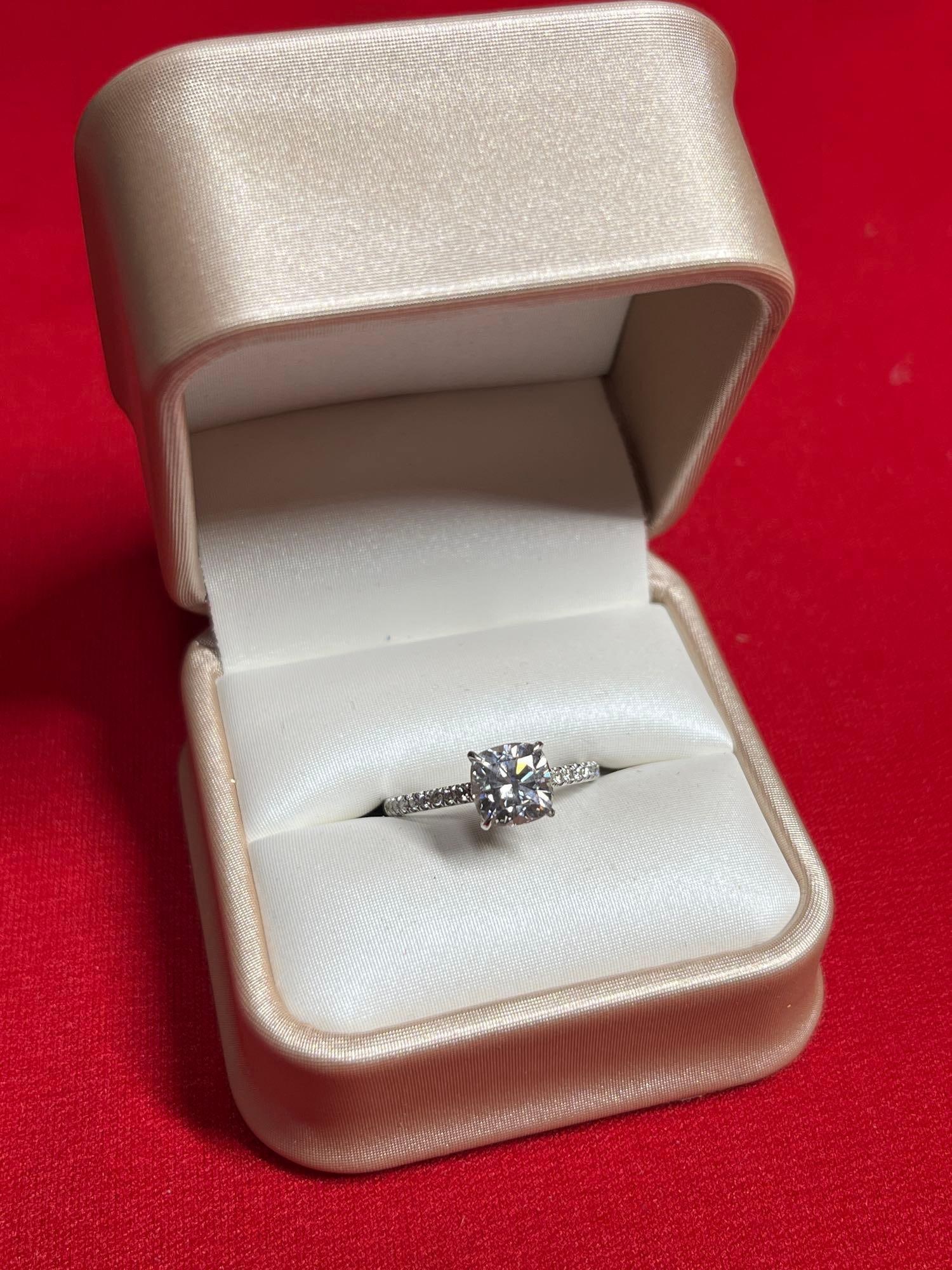 14K White Gold Halo Engagement Ring (1 of 9)
